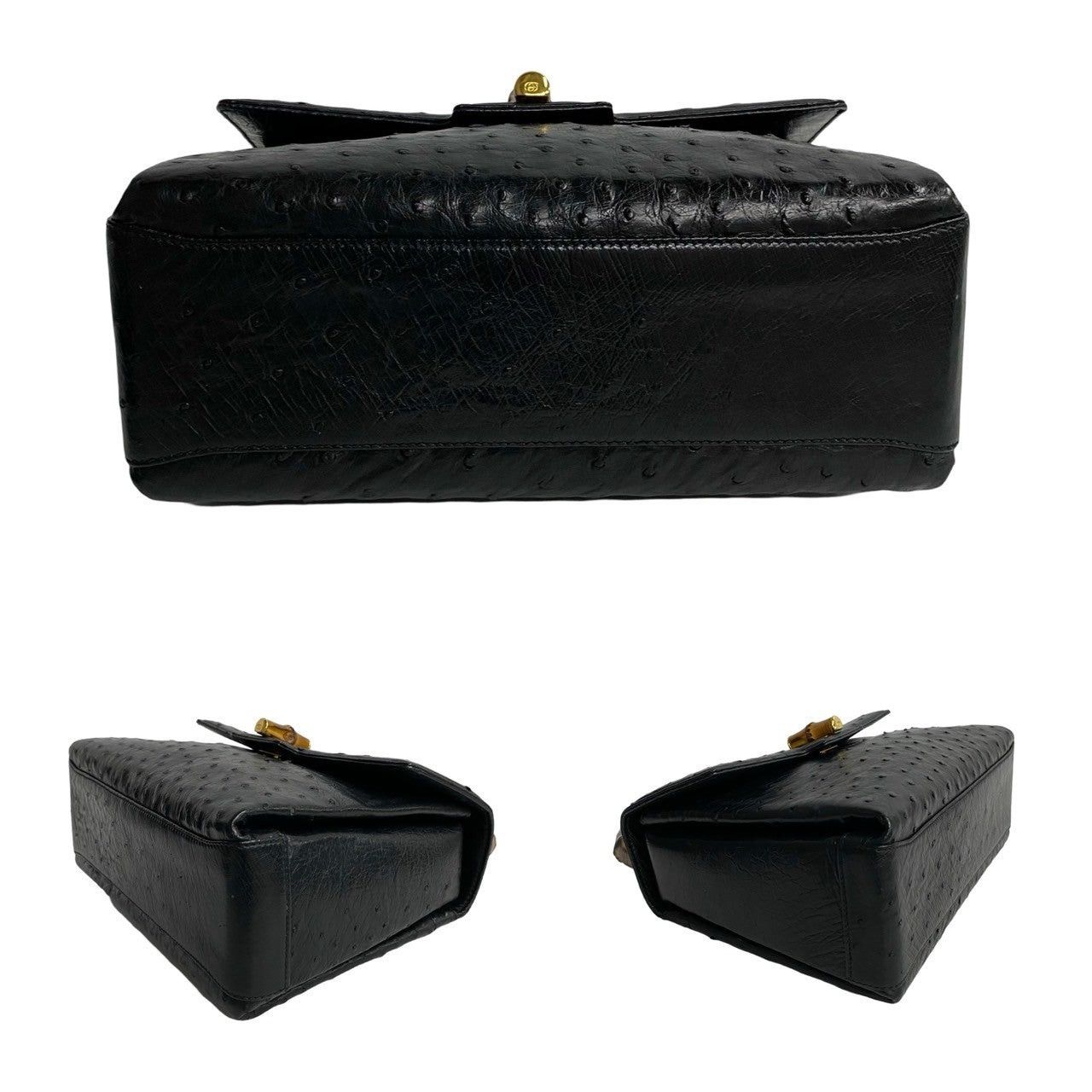 Gucci Gucci Handbag Black Ostrich Size ONE SIZE - 6 Thumbnail