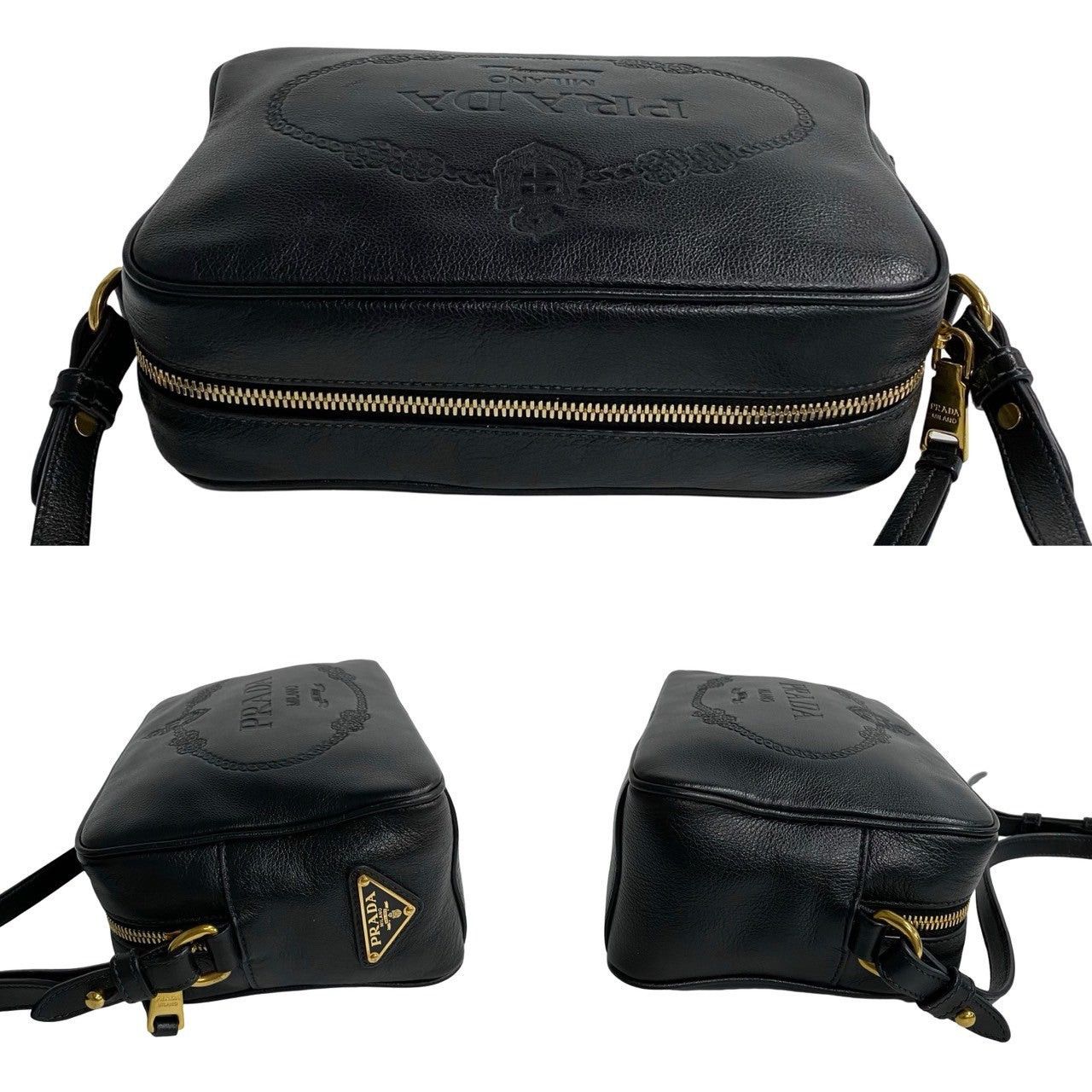 Prada Prada Shoulder Bag Black Leather Size ONE SIZE - 5 Thumbnail