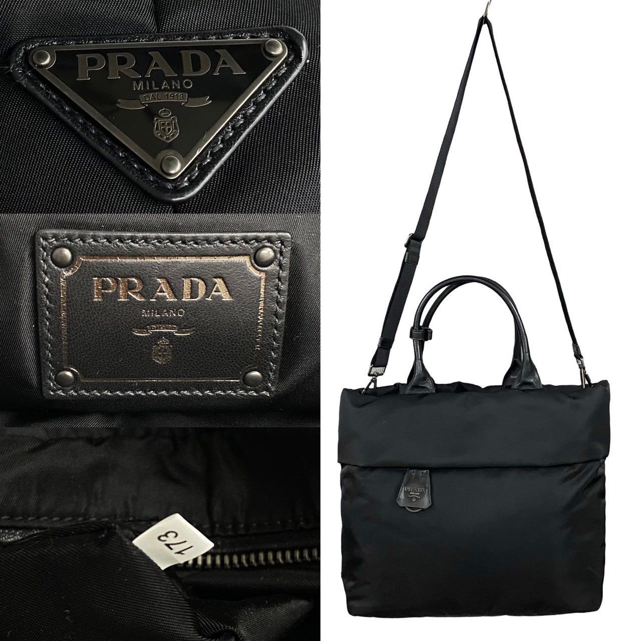 Prada Prada Shoulder Bag Black Nylon Size ONE SIZE - 2 Thumbnail