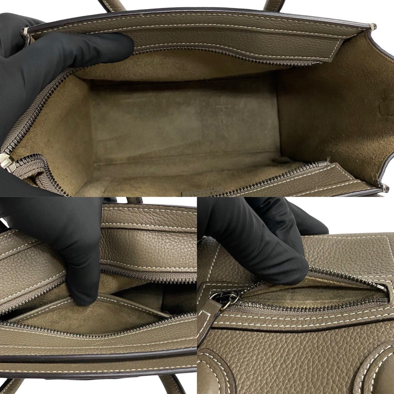 Celine Celine Shoulder Bag Beige Leather Size ONE SIZE - 8 Thumbnail