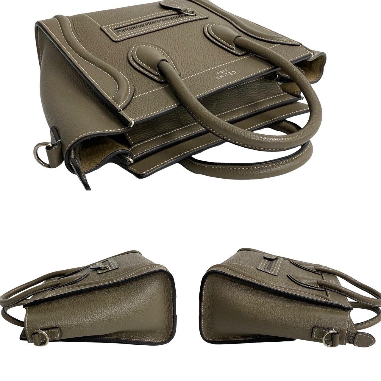 Celine Celine Shoulder Bag Beige Leather Size ONE SIZE - 5 Thumbnail