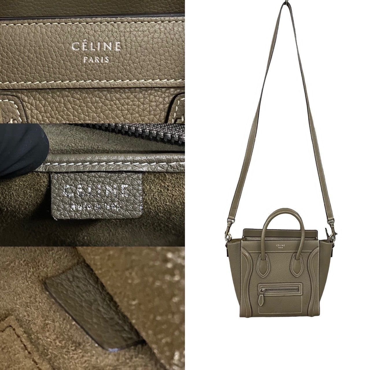 Celine Celine Shoulder Bag Beige Leather Size ONE SIZE - 3 Thumbnail