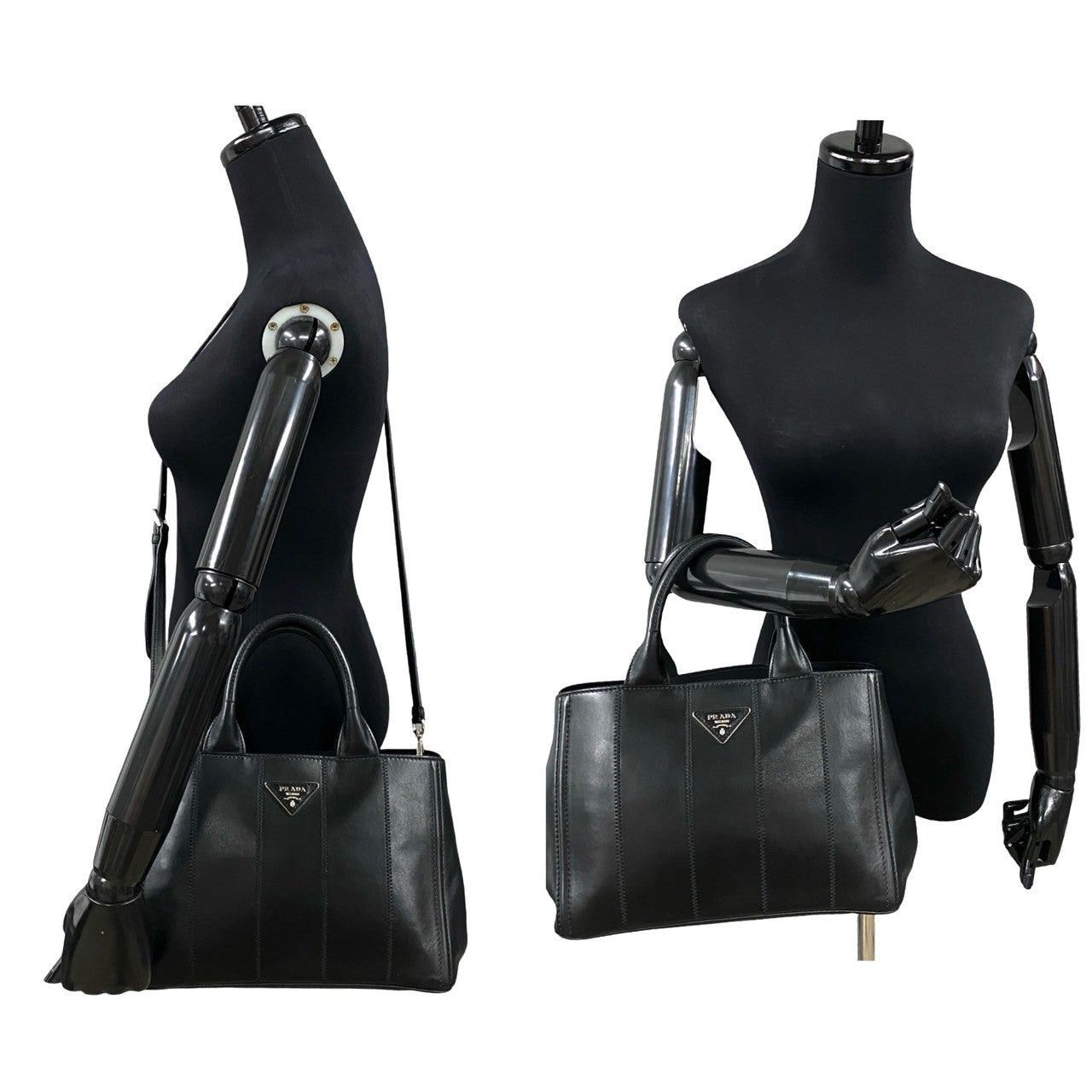 Prada Prada Shoulder Bag Black Leather Size ONE SIZE - 2 Thumbnail