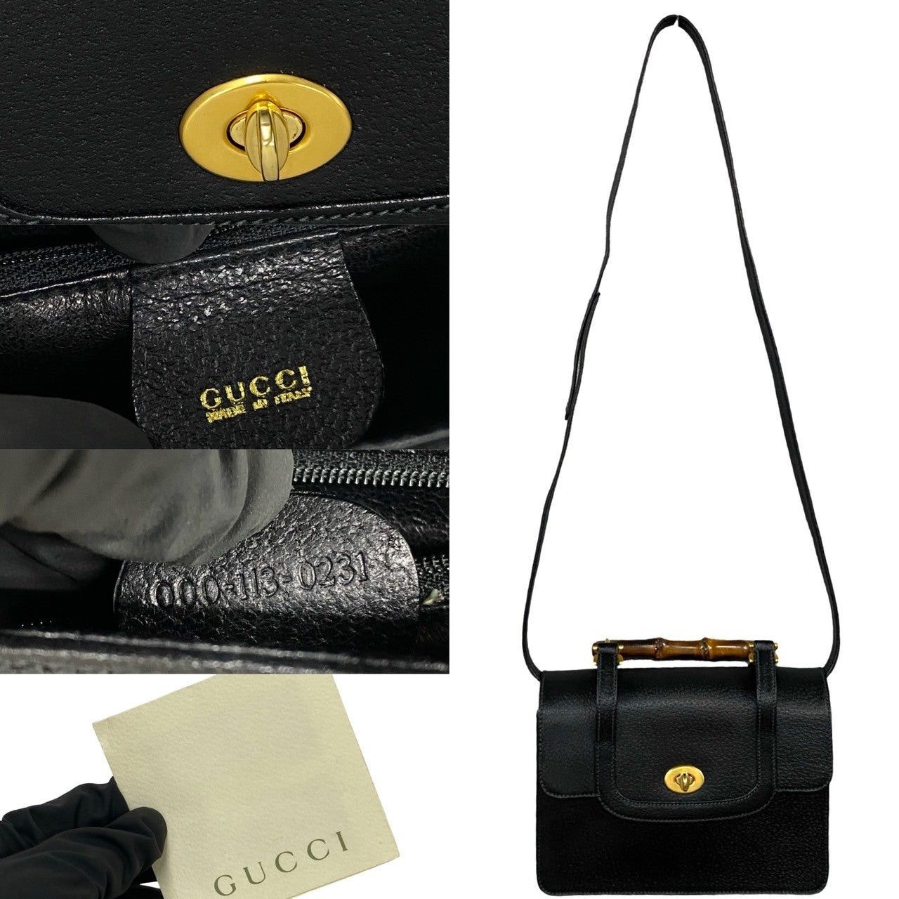Gucci Gucci Shoulder Bag Black Leather Size ONE SIZE - 3 Thumbnail