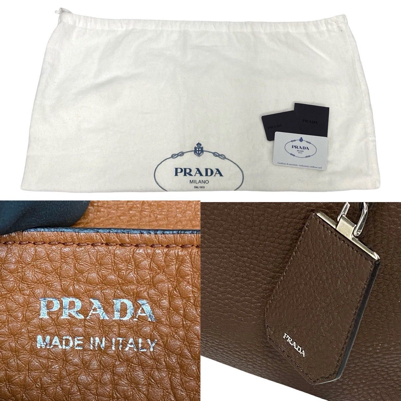 Prada Prada Shoulder Bag Brown Leather Size ONE SIZE - 9 Thumbnail