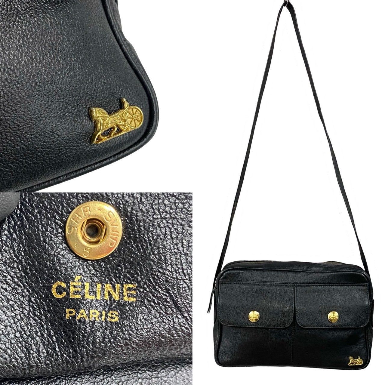 Celine Celine Shoulder Bag Black Vitello Size ONE SIZE - 3 Thumbnail