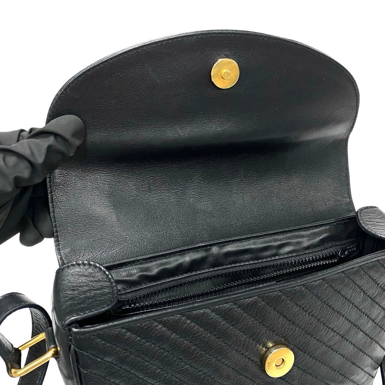 Celine Celine Shoulder Bag Black Leather Size ONE SIZE - 8 Thumbnail