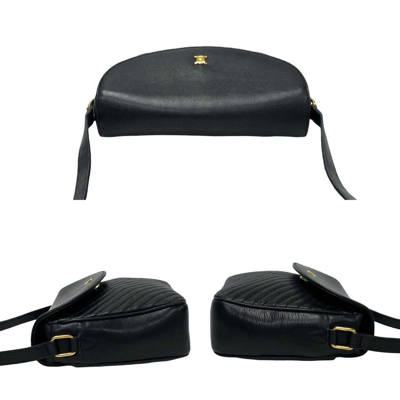 Celine Celine Shoulder Bag Black Leather Size ONE SIZE - 5 Thumbnail