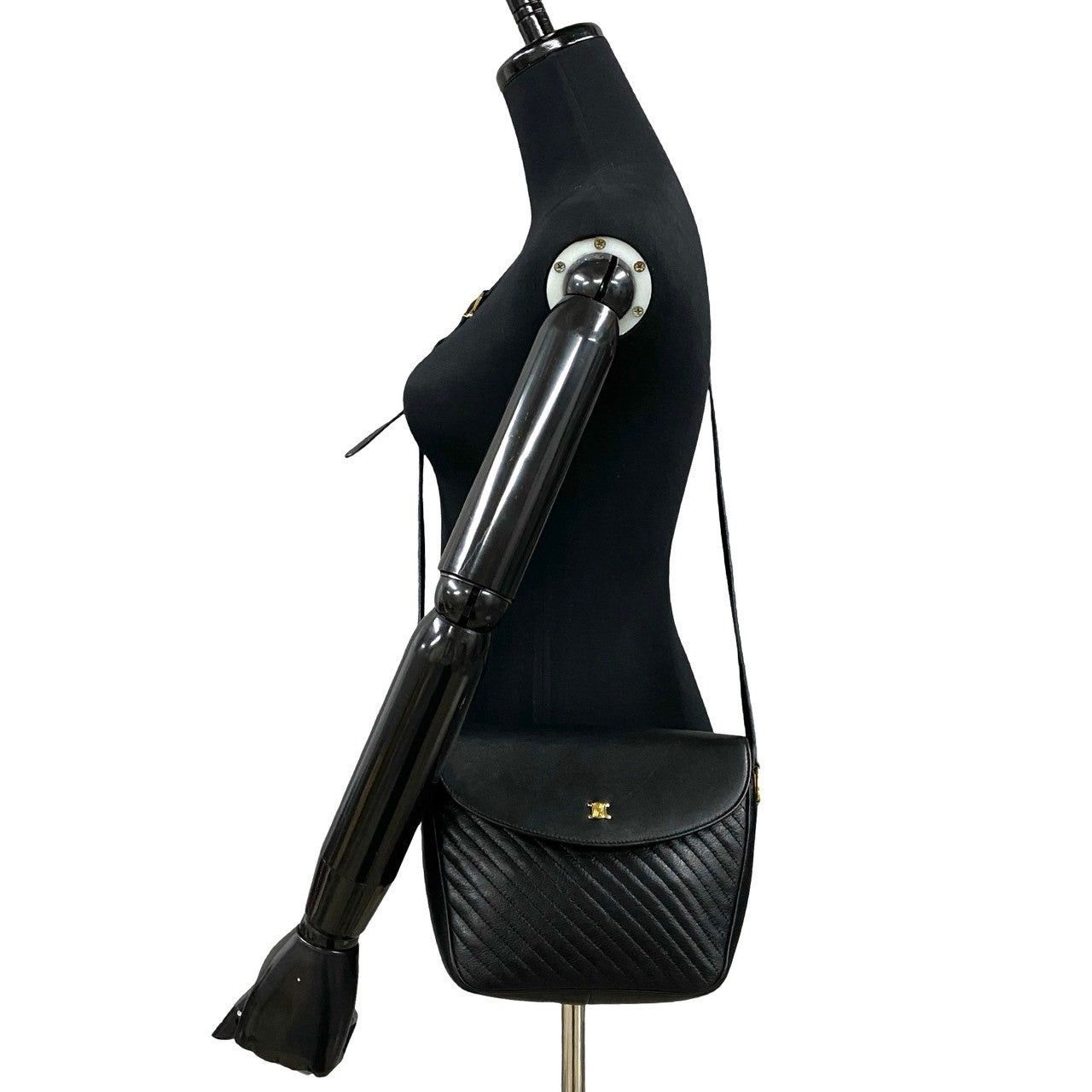 Celine Celine Shoulder Bag Black Leather Size ONE SIZE - 2 Thumbnail