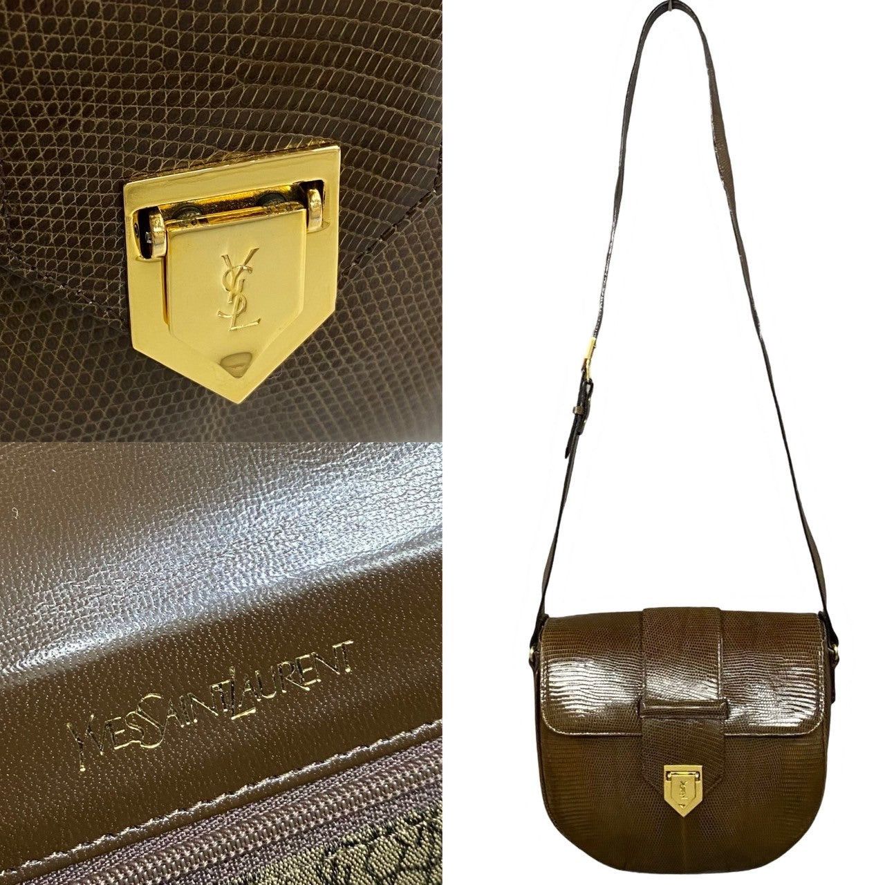 Yves Saint Laurent Yves Saint Laurent Shoulder Bag Brown Leather Size ONE SIZE - 3 Thumbnail