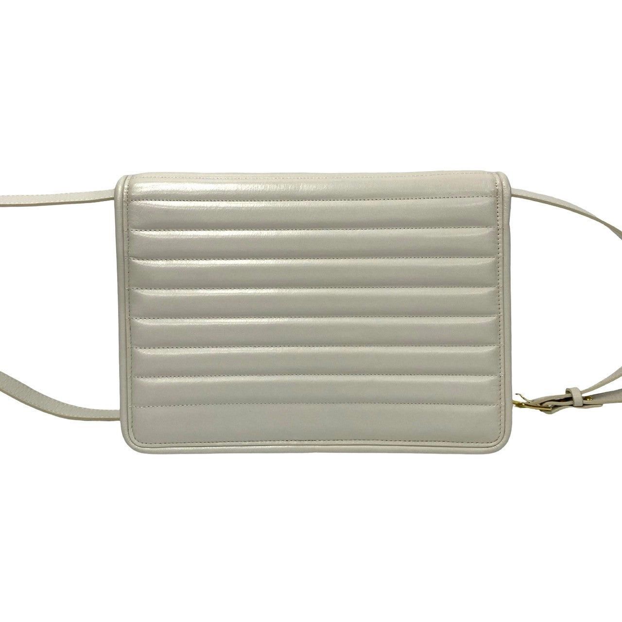 Yves Saint Laurent Yves Saint Laurent Shoulder Bag White Leather Size ONE SIZE - 4 Thumbnail