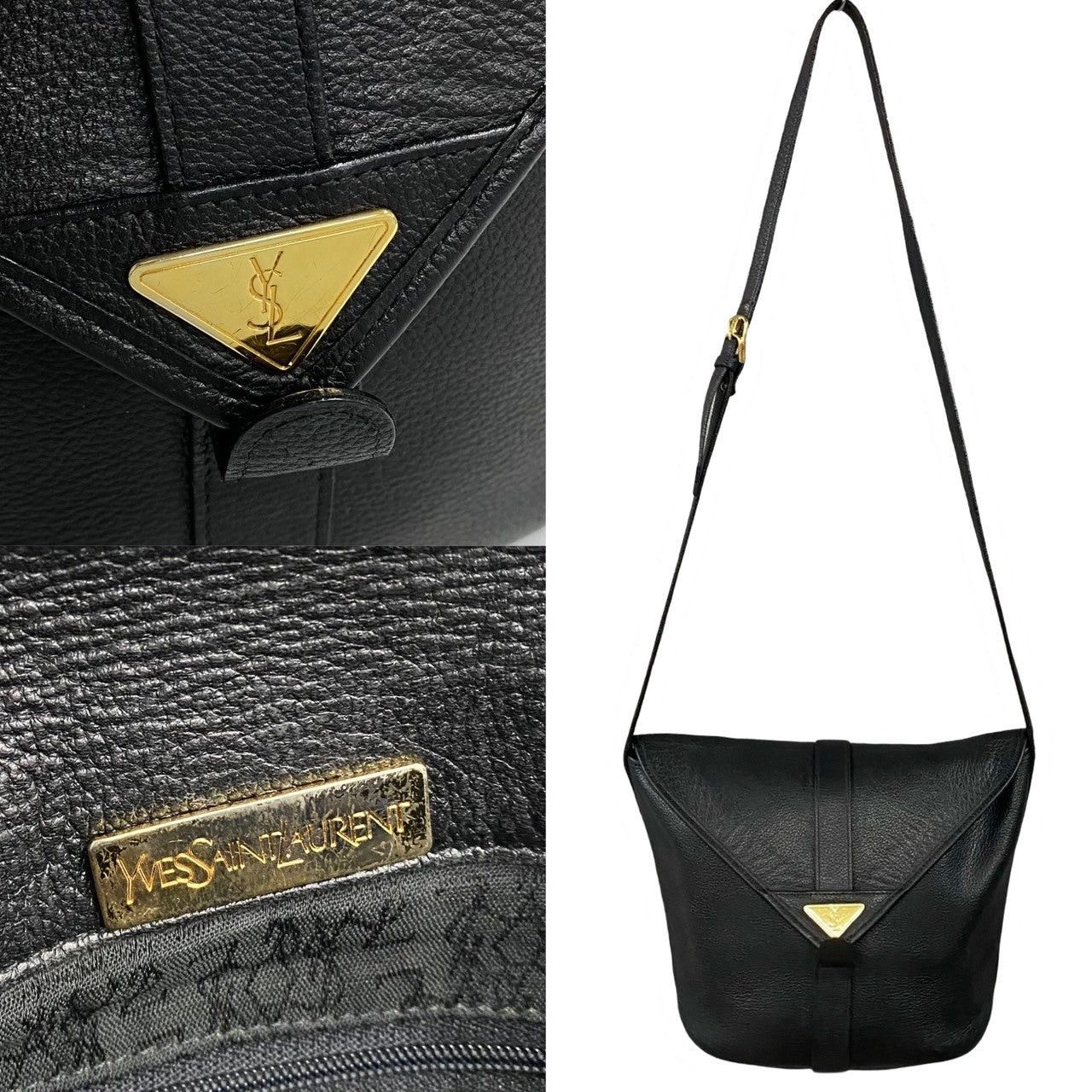 Yves Saint Laurent Yves Saint Laurent Shoulder Bag Black Leather Size ONE SIZE - 3 Thumbnail