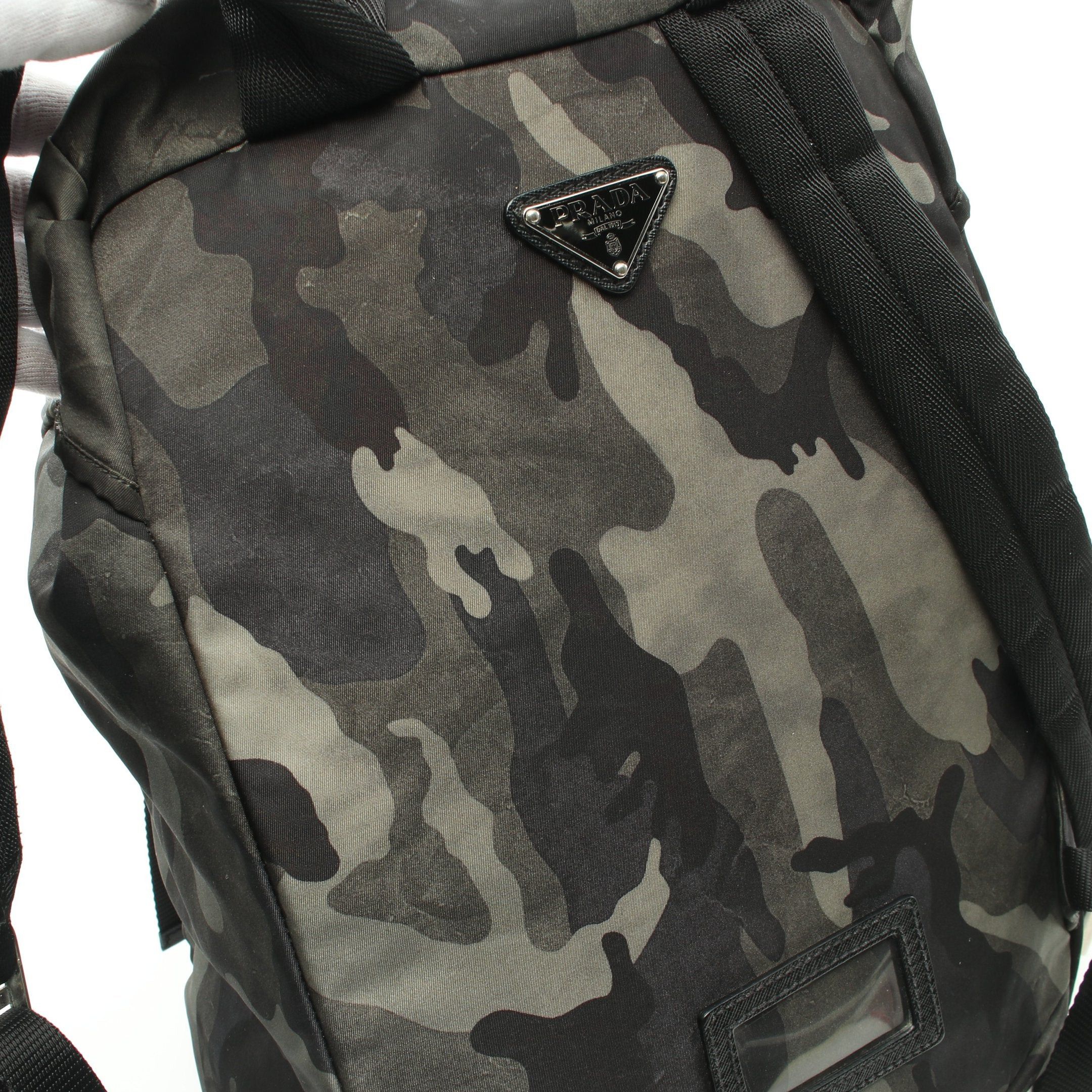 Prada Prada Tessuto Camoufl Backpack Rucksack Camouflage Nylon Gray Green Multicolor Size ONE SIZE - 7 Thumbnail