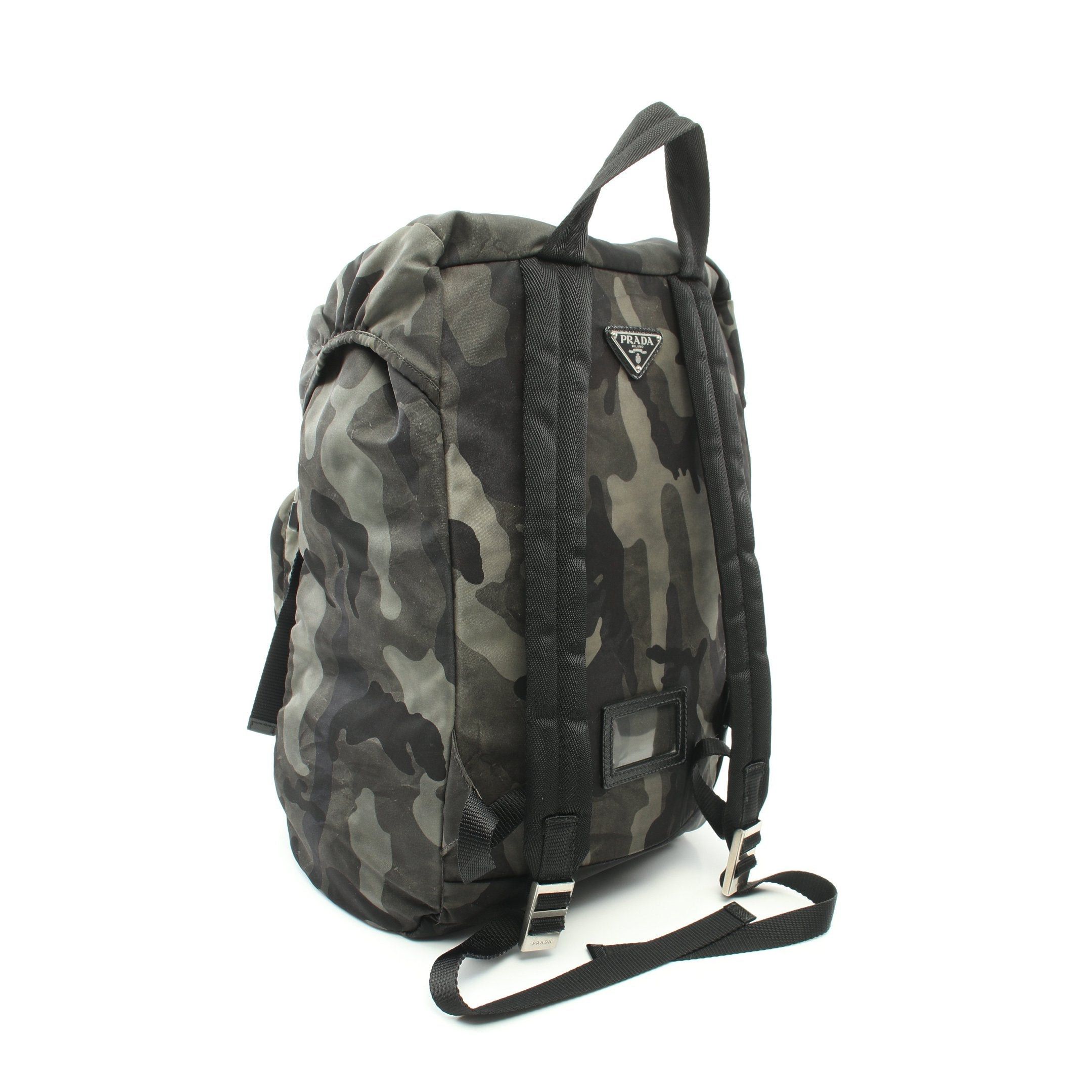 Prada Prada Tessuto Camoufl Backpack Rucksack Camouflage Nylon Gray Green Multicolor Size ONE SIZE - 2 Thumbnail