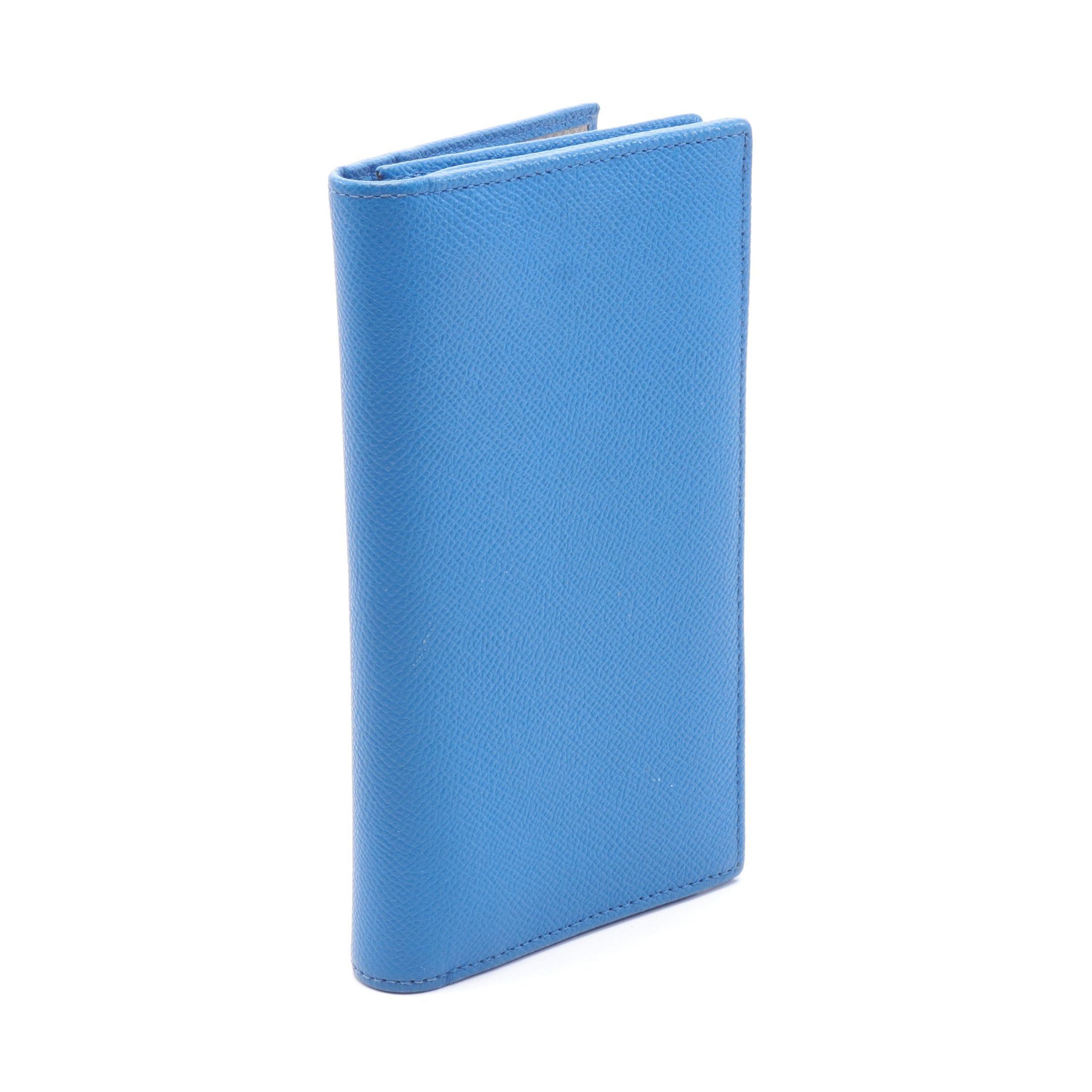 Bvlgari Bvlgari Man Bi-Fold Long Wallet Leather Blue