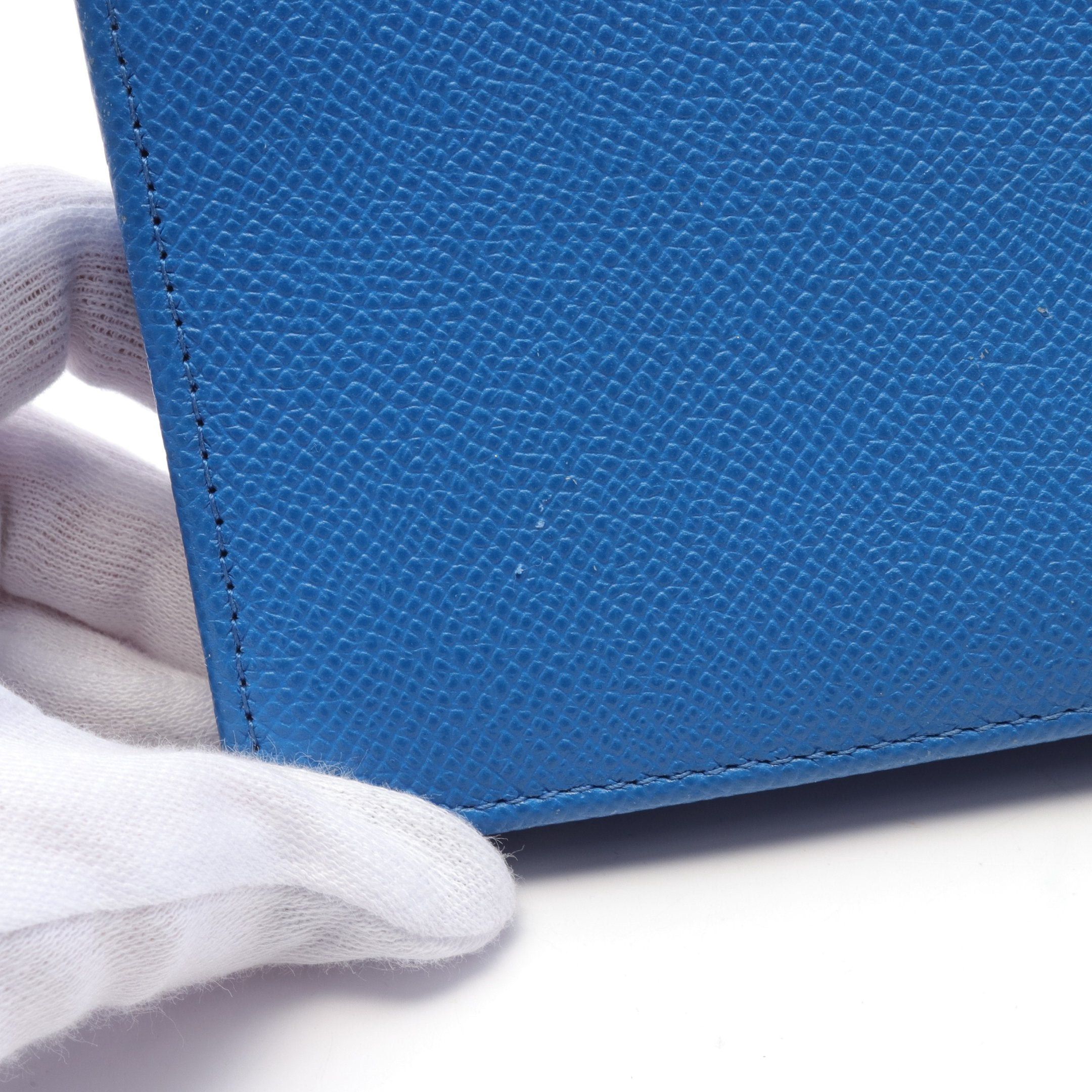 Bvlgari Bvlgari Man Bi-Fold Long Wallet Leather Blue