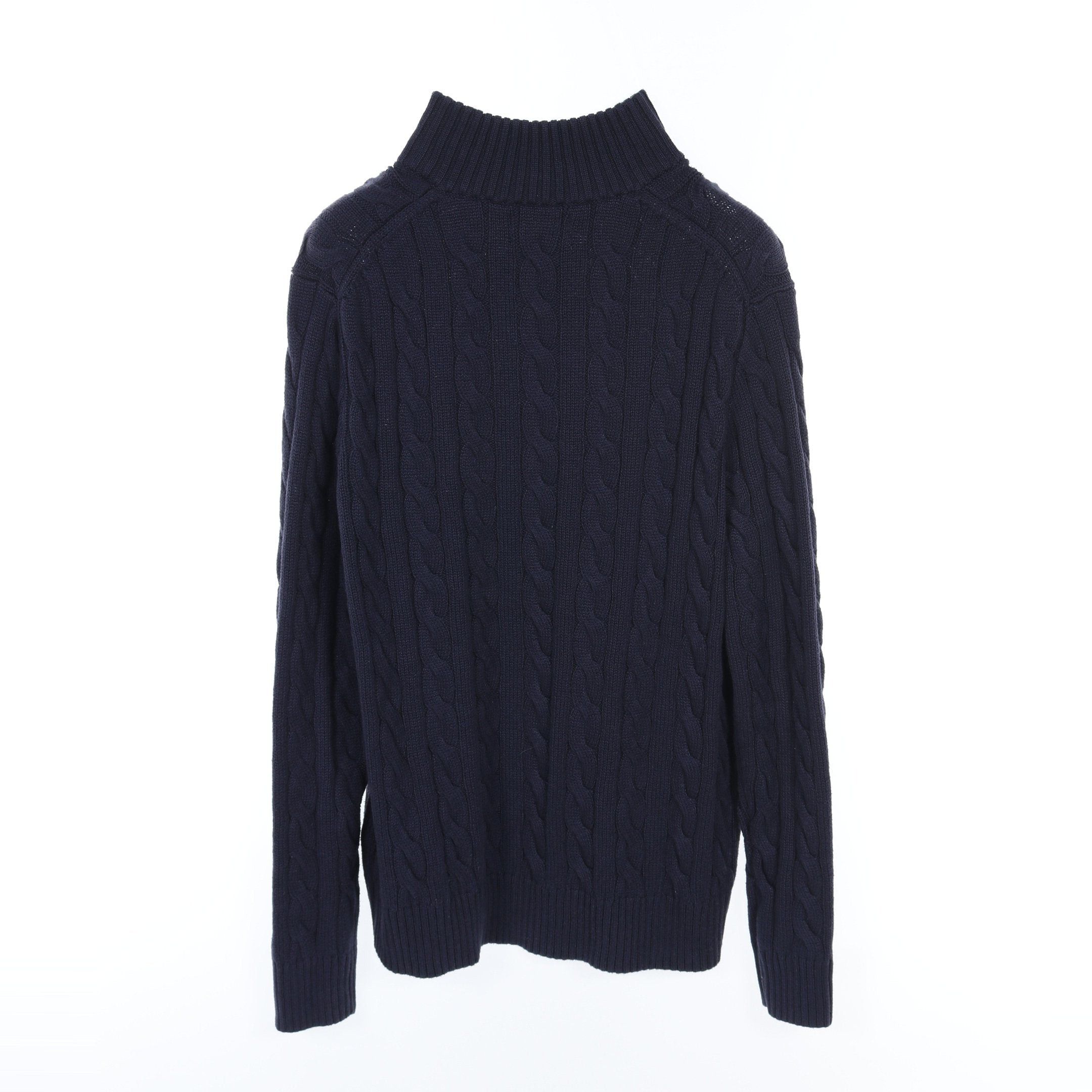 Ralph Lauren Ralph Lauren Half Zip Cable Sweater Knit Cotton Navy Size ONE SIZE - 2 Thumbnail