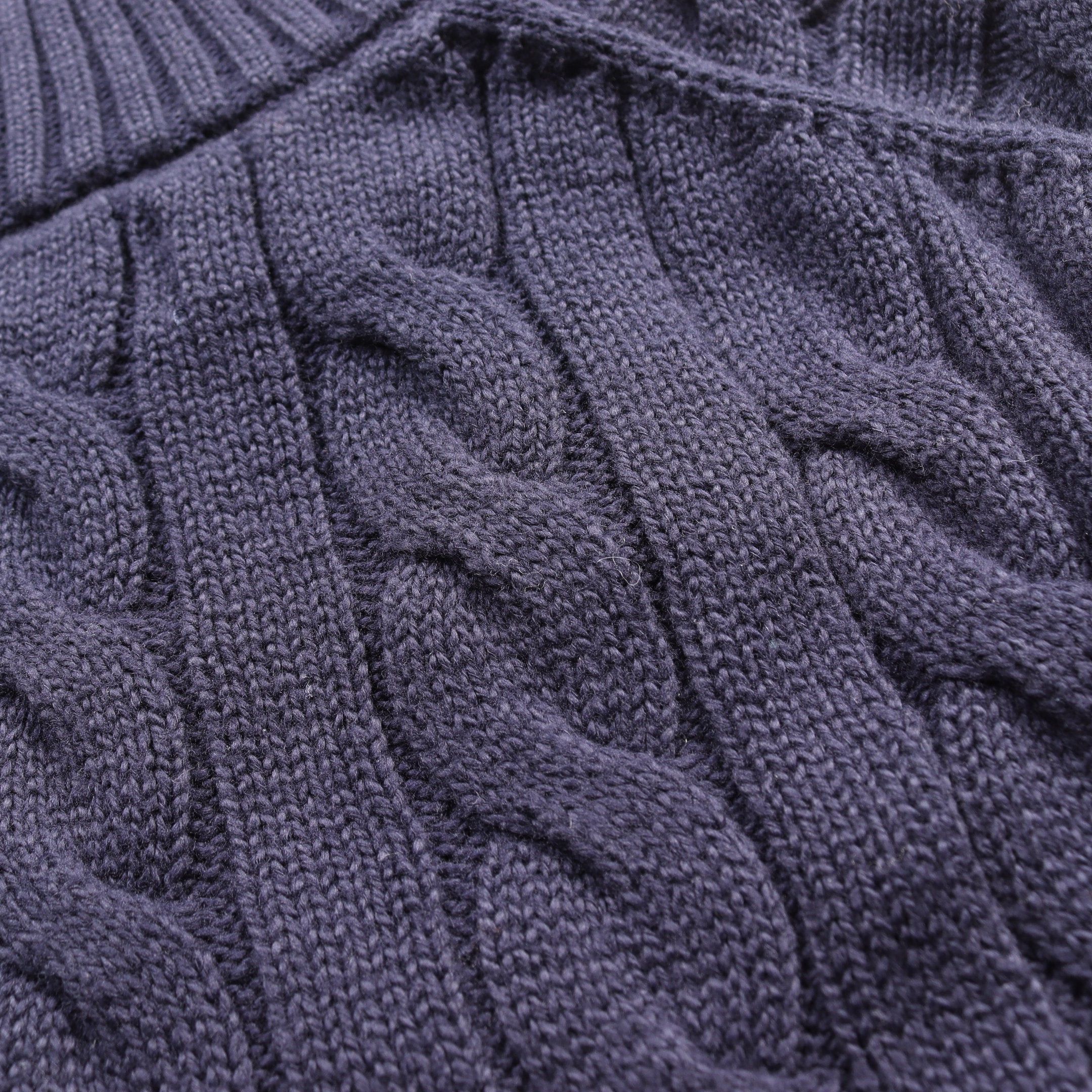 Ralph Lauren Ralph Lauren Half Zip Cable Sweater Knit Cotton Navy Size ONE SIZE - 6 Thumbnail