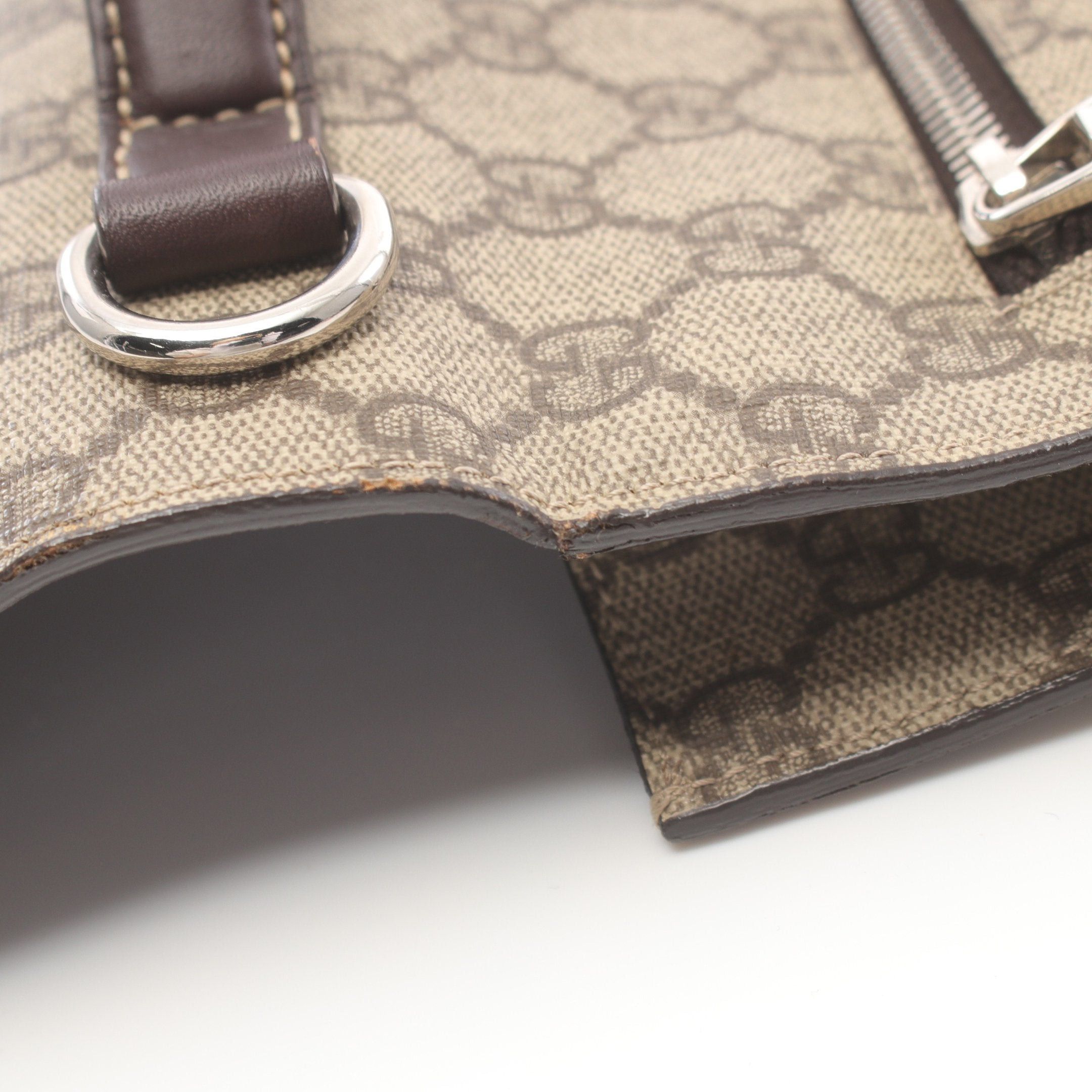 Gucci Gucci Diamante Gg Supreme Handbag Leather Beige Dark Brown Size ONE SIZE - 6 Thumbnail