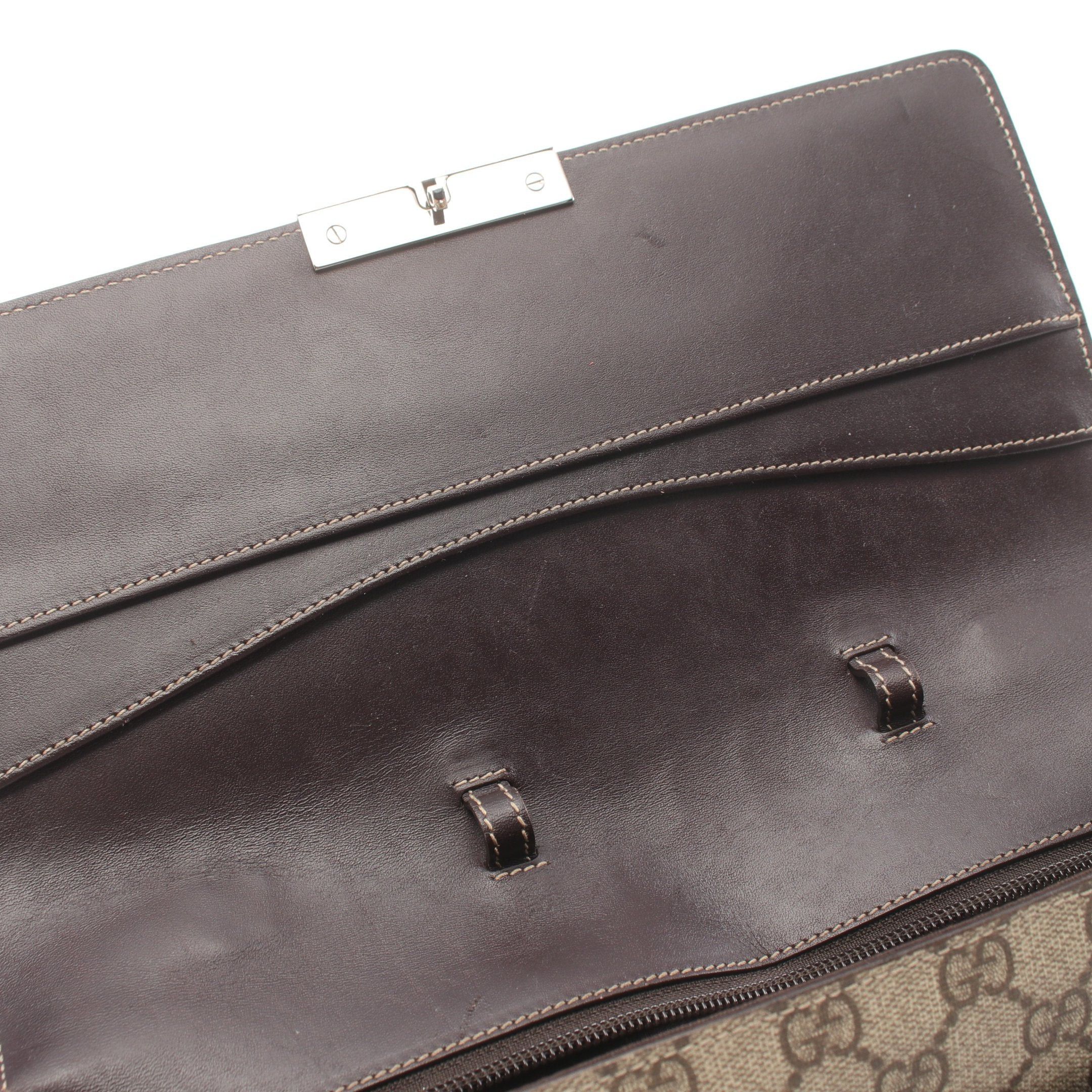 Gucci Gucci Diamante Gg Supreme Handbag Leather Beige Dark Brown Size ONE SIZE - 5 Thumbnail