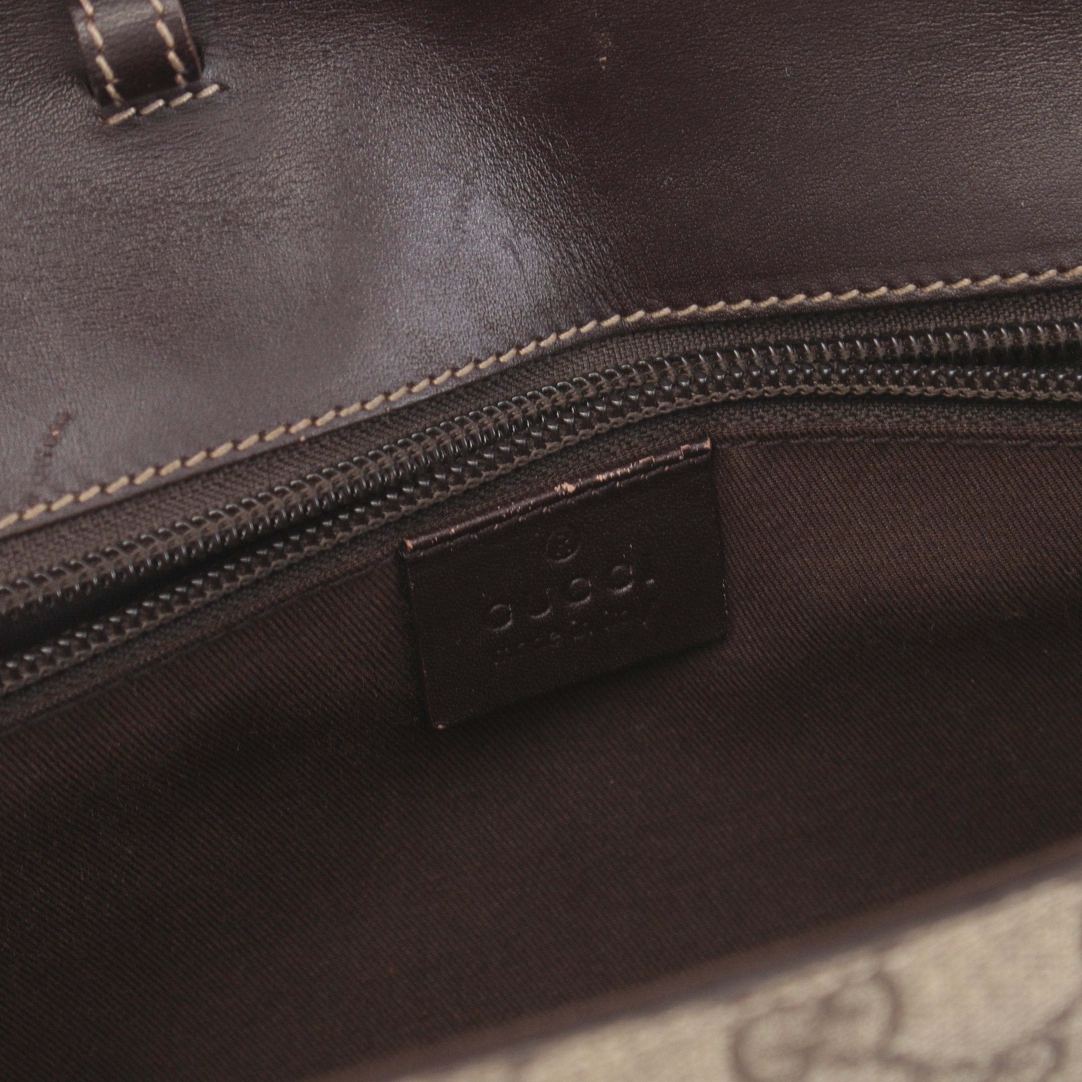 Gucci Gucci Diamante Gg Supreme Handbag Leather Beige Dark Brown Size ONE SIZE - 4 Thumbnail