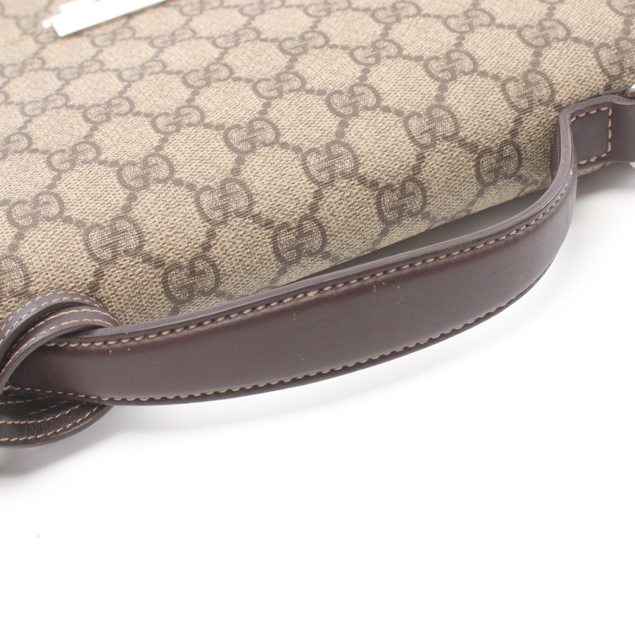 Gucci Gucci Diamante Gg Supreme Handbag Leather Beige Dark Brown Size ONE SIZE - 7 Thumbnail