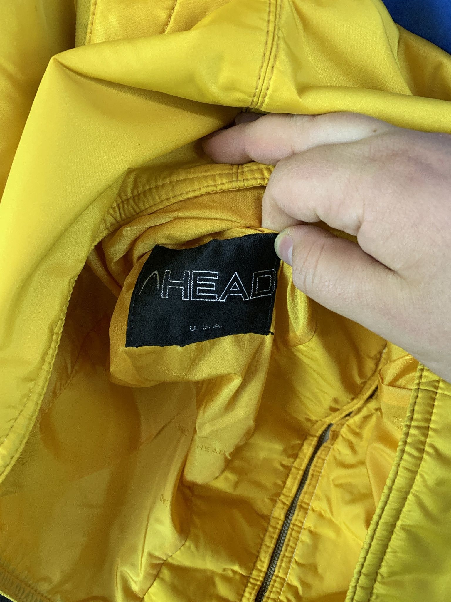 Vintage Vintage 1990s Waist cinch Yellow Padded Zip Jacket Size S Size US S / EU 44-46 / 1 - 3 Thumbnail