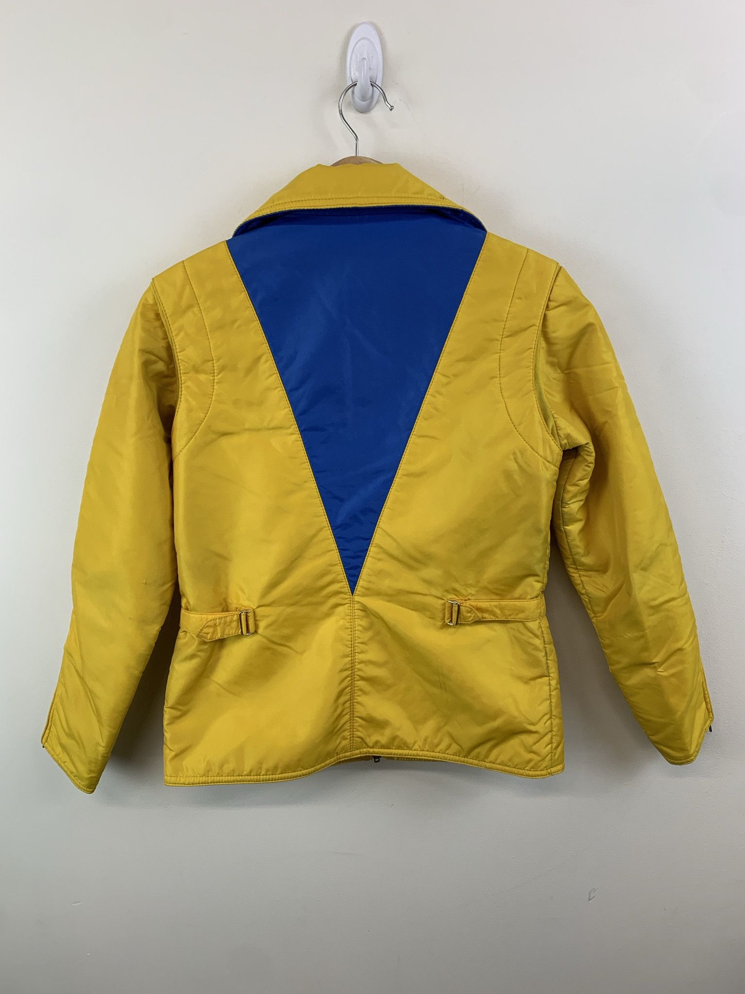 Vintage Vintage 1990s Waist cinch Yellow Padded Zip Jacket Size S Size US S / EU 44-46 / 1 - 2 Thumbnail