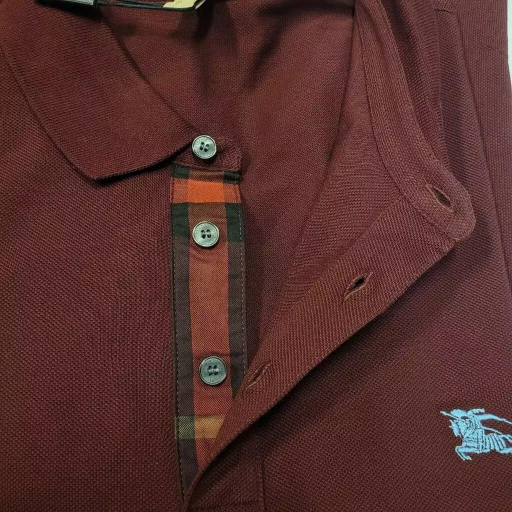 Burberry Men's Deep Claret Cotton Embroidered Logo Polo Shirt S Size US S / EU 44-46 / 1 - 5 Thumbnail