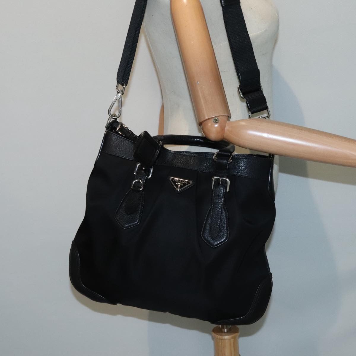 Prada Black Synthetic Handbag (Pre-Owned) Size ONE SIZE - 19 Thumbnail