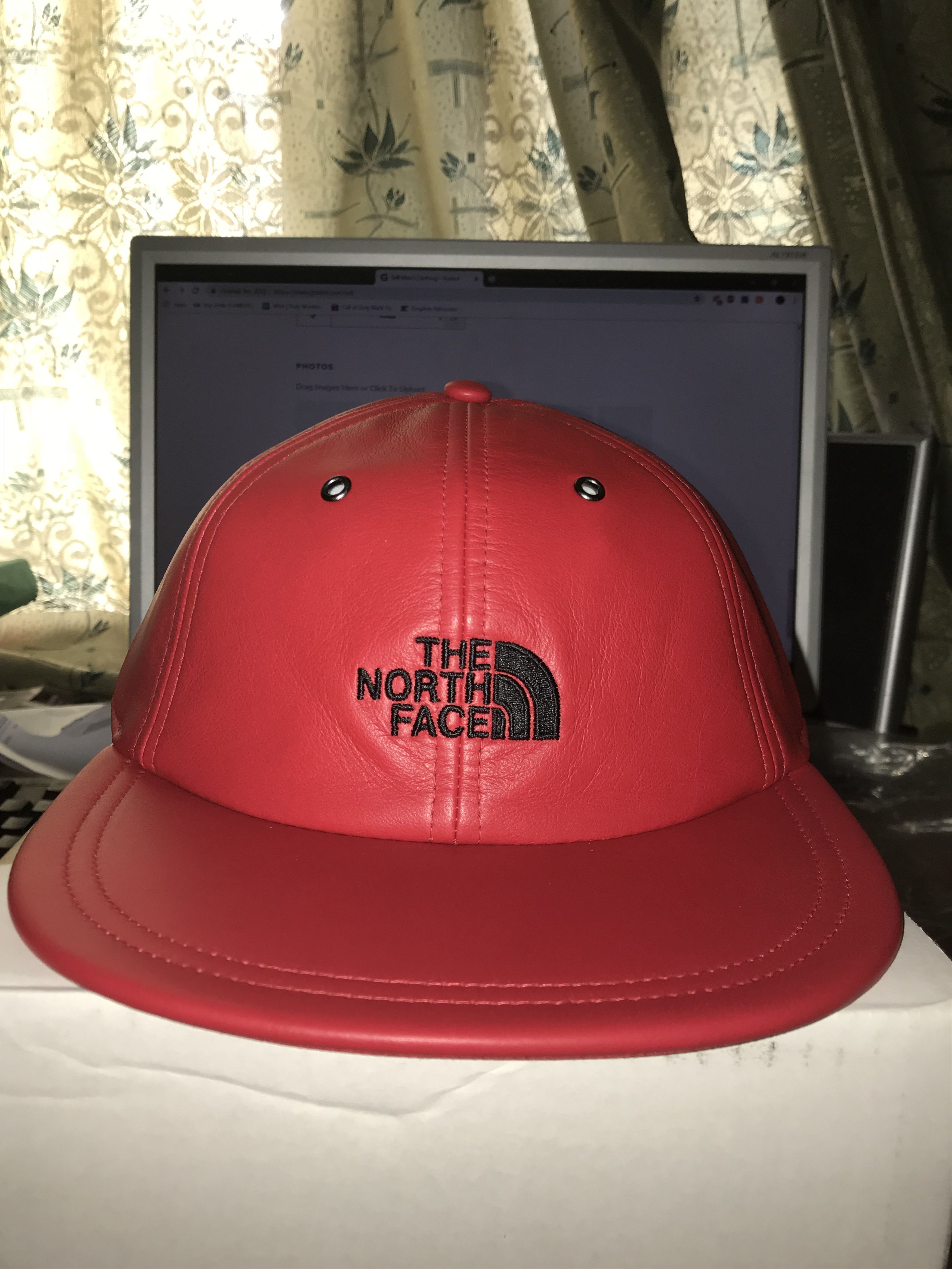 Supreme 6 Panel Leather Cap Red Supreme x North Face | Grailed