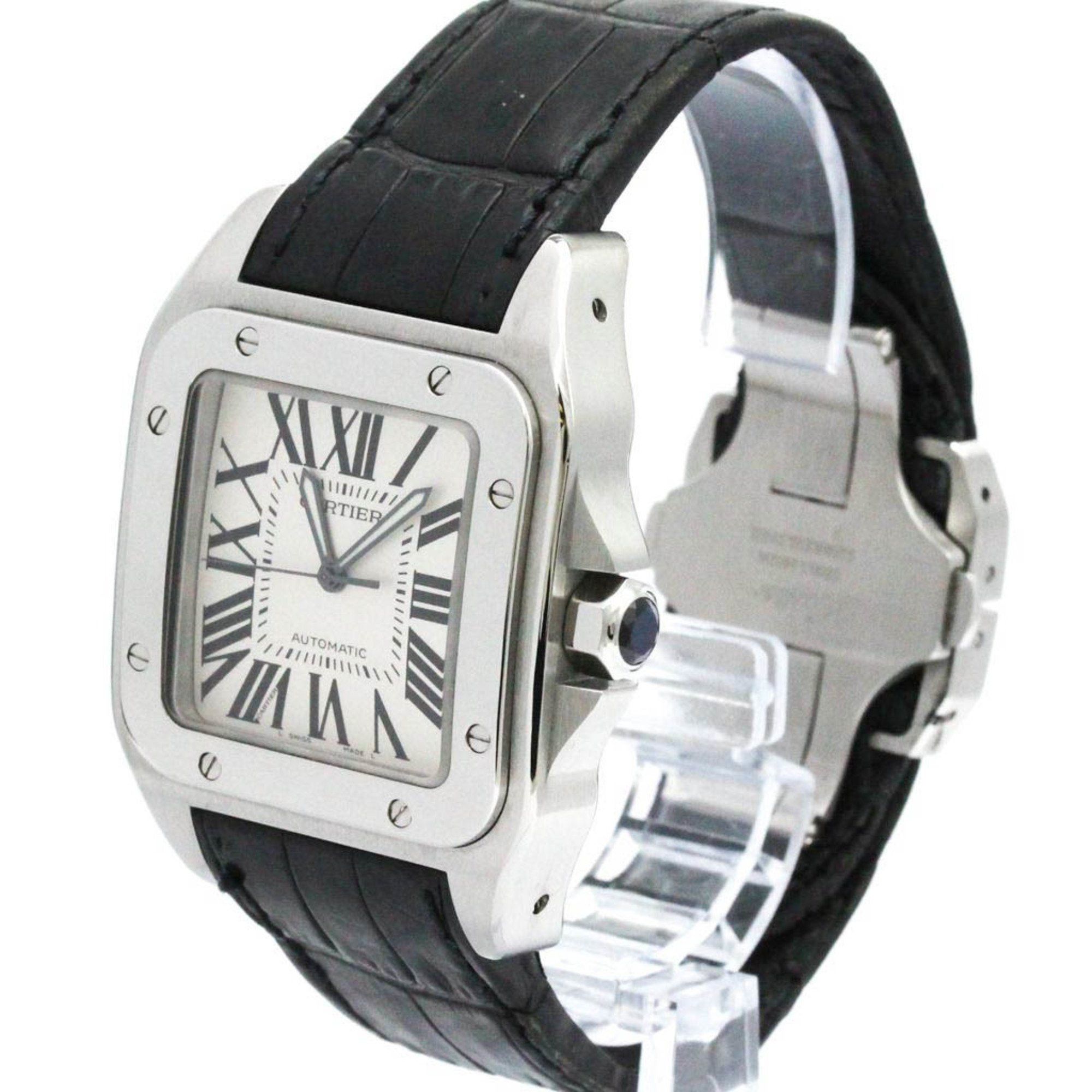Cartier CARTIER Santos 100 LM Stainless Steel Leather Automatic Watch W20073X8 BF577461 Size ONE SIZE - 2 Thumbnail