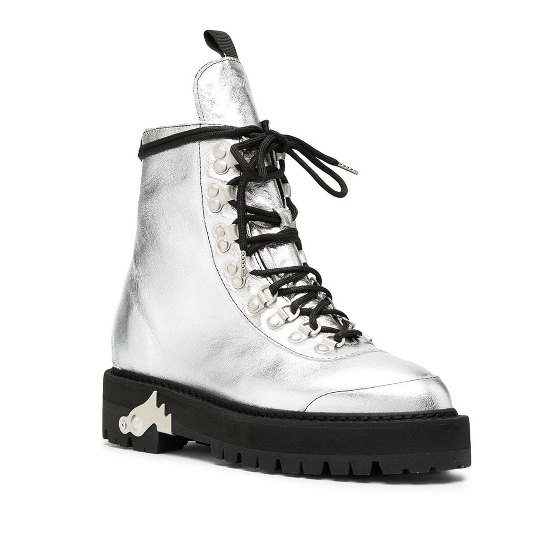 Off-White Off-White Metallic Finish Ankle Boots Size US 8 / IT 38 - 2 Thumbnail