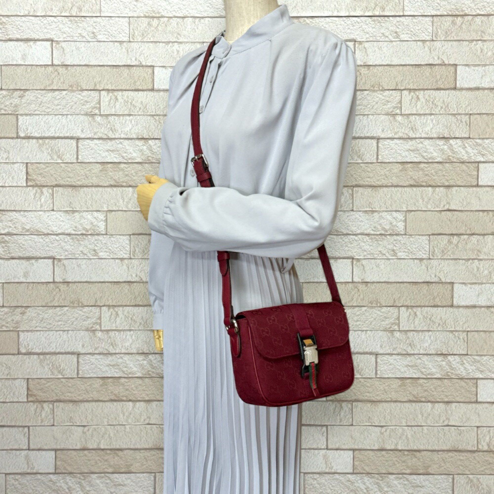 Gucci Gucci Shoulder Bag GG Canvas 802100 Red Men's GUCCI Size ONE SIZE - 2 Thumbnail