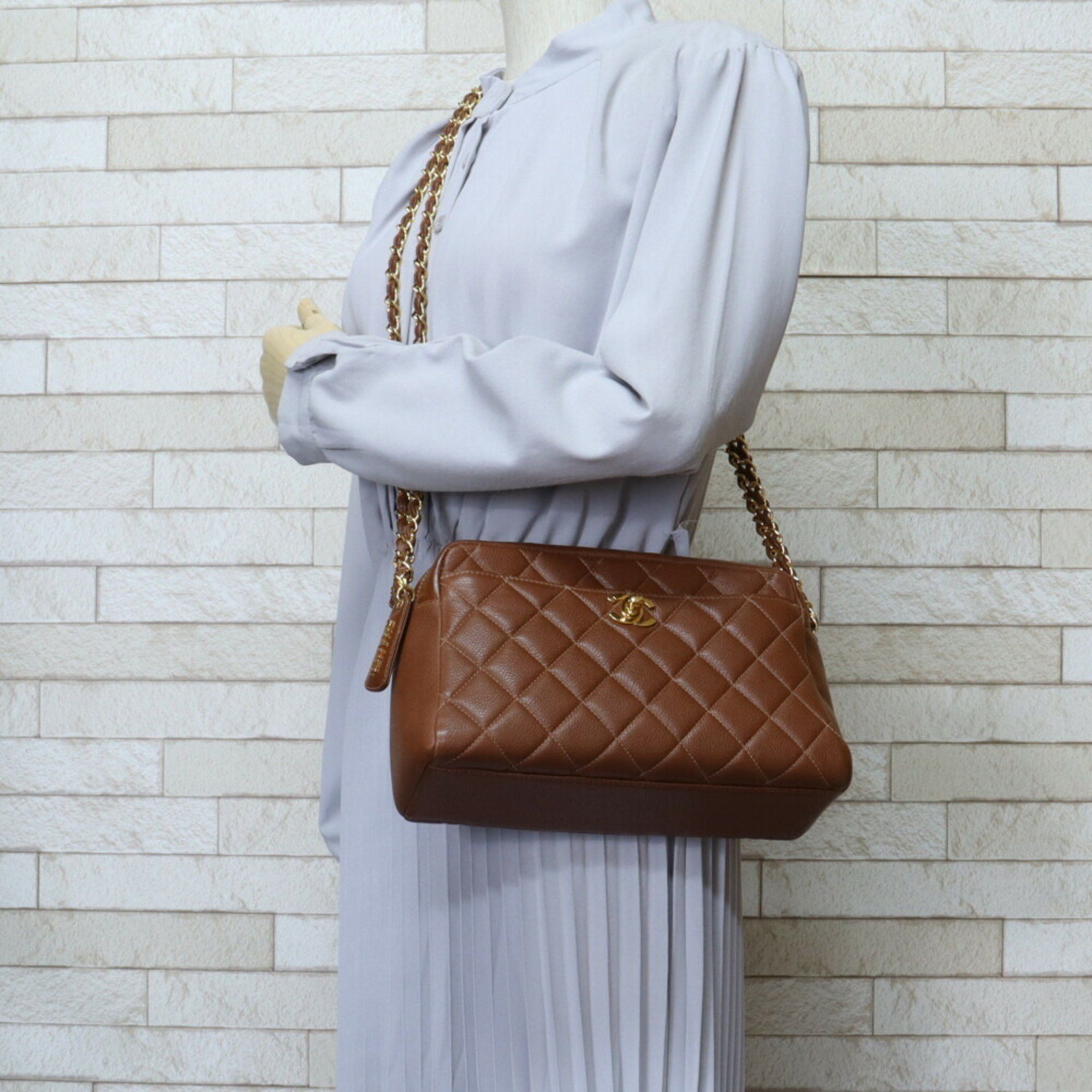 Chanel Chanel Matelasse Shoulder Bag Leather Brown Women's CHANEL Chain Size ONE SIZE - 2 Thumbnail