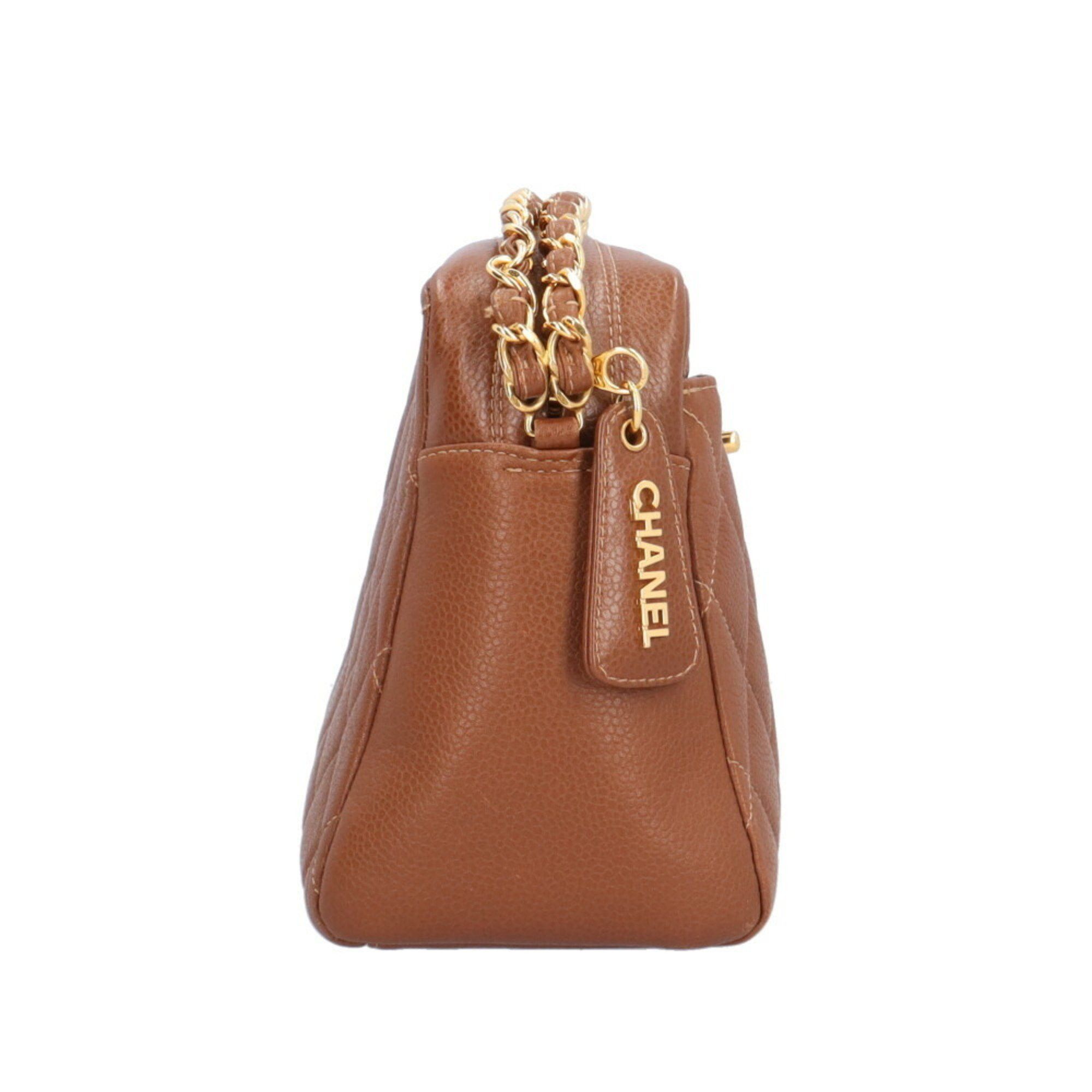 Chanel Chanel Matelasse Shoulder Bag Leather Brown Women's CHANEL Chain Size ONE SIZE - 4 Thumbnail