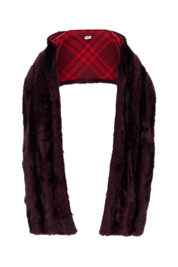 Burberry Purple Eco Fur Scarf Size ONE SIZE - 3 Thumbnail