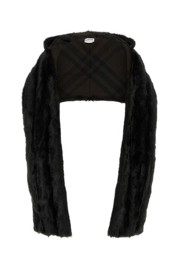 Burberry Black Eco Fur Scarf Size ONE SIZE - 3 Thumbnail
