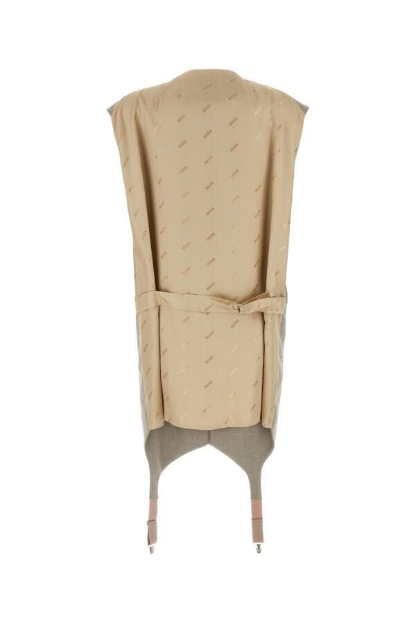 Moschino Two-Tone Wool And Satin Oversize Vest Size XS / US 0-2 / IT 36-38 - 4 Thumbnail
