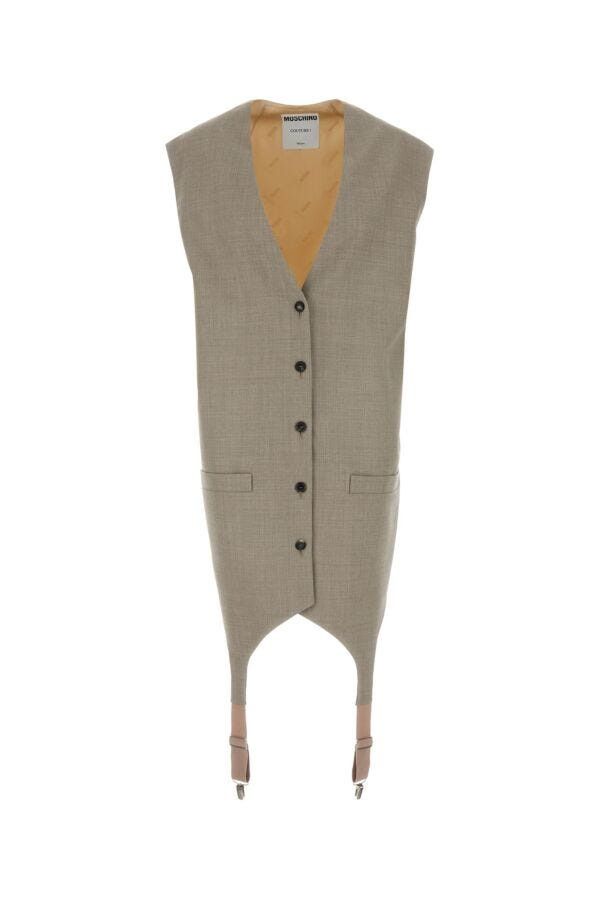 Moschino Two-Tone Wool And Satin Oversize Vest Size XS / US 0-2 / IT 36-38 - 3 Thumbnail