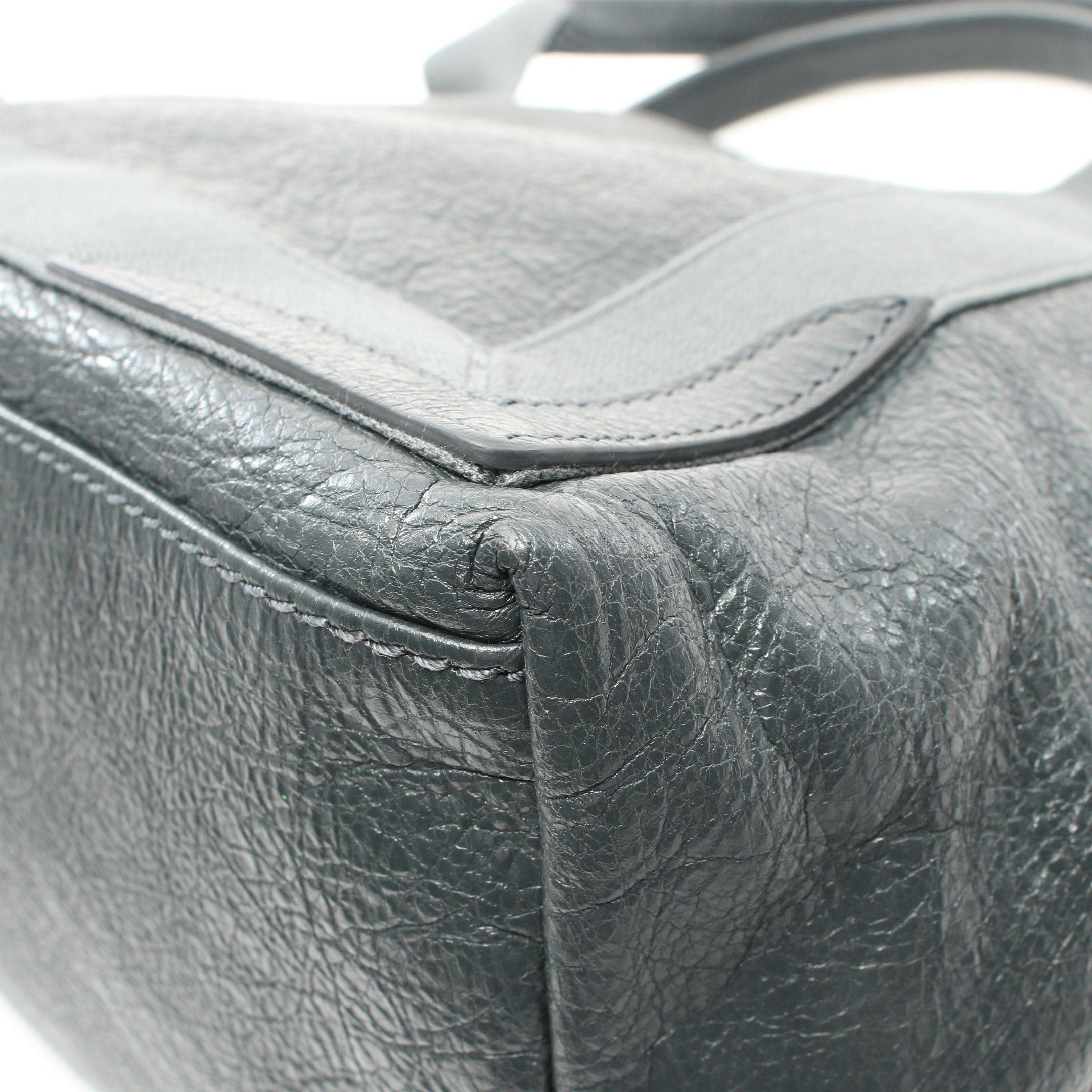 Balenciaga Balenciaga Navy Hippopotamus S Handbag Tote Bag Leather Canvas Gray Green Size ONE SIZE - 5 Thumbnail