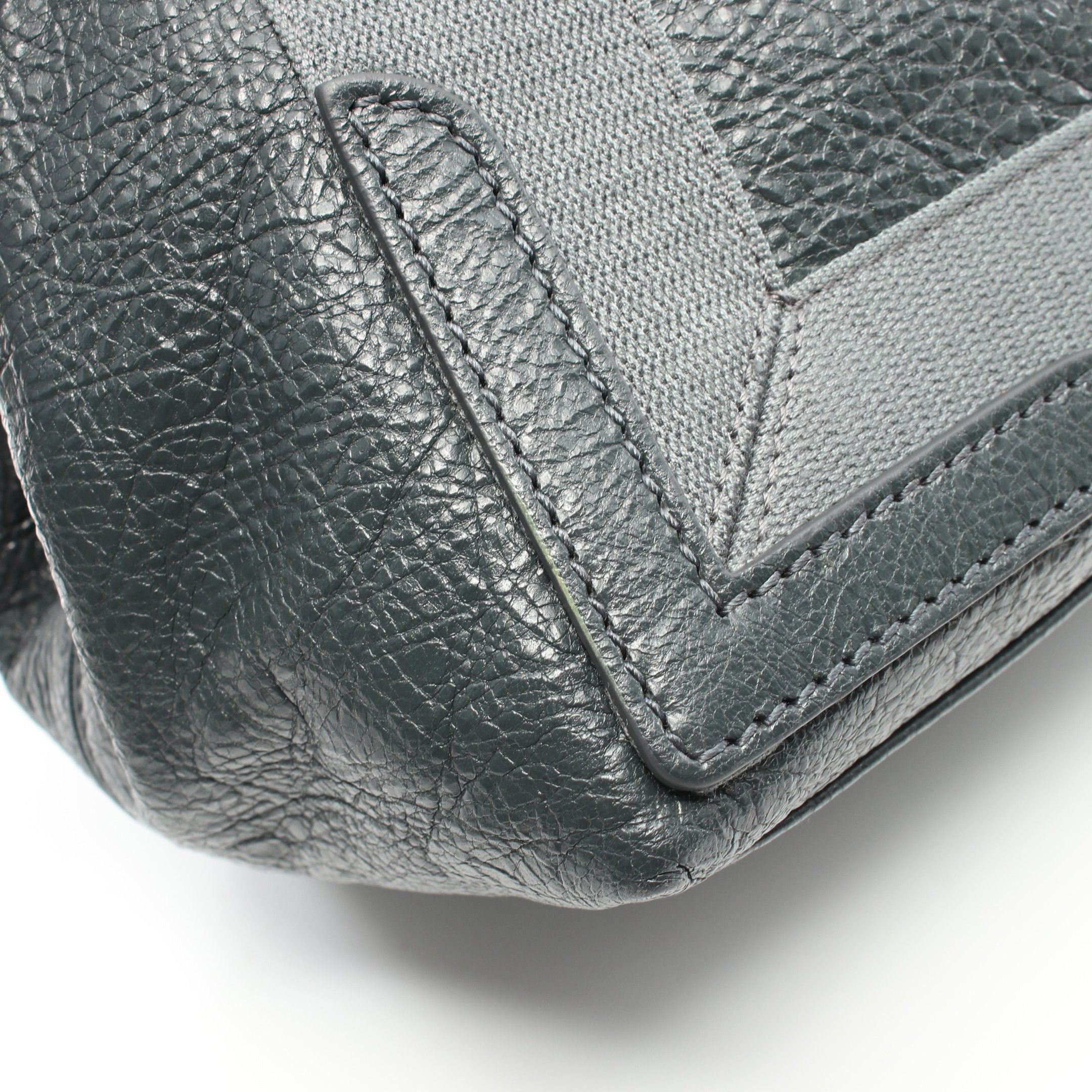 Balenciaga Balenciaga Navy Hippopotamus S Handbag Tote Bag Leather Canvas Gray Green Size ONE SIZE - 6 Thumbnail
