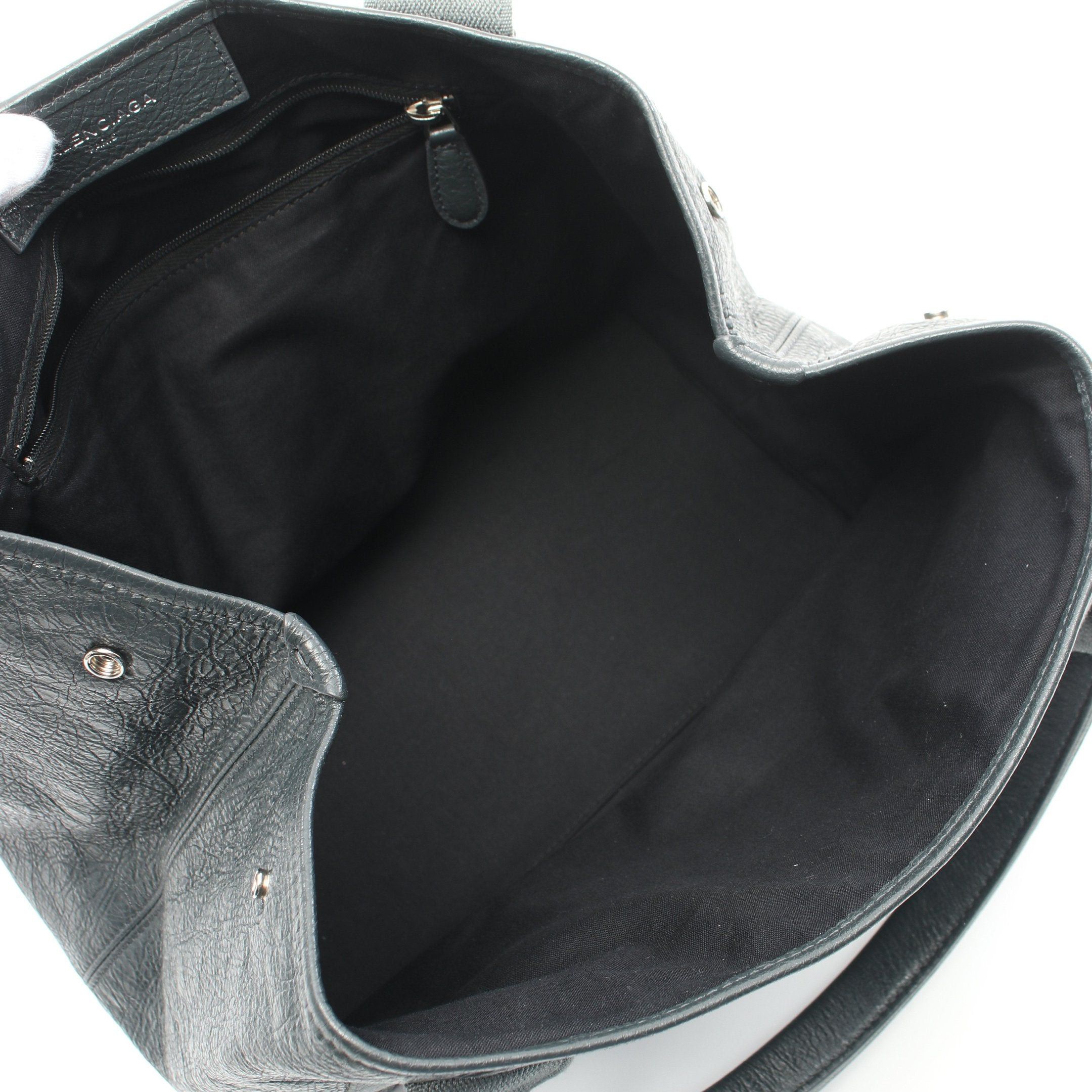 Balenciaga Balenciaga Navy Hippopotamus S Handbag Tote Bag Leather Canvas Gray Green Size ONE SIZE - 3 Thumbnail