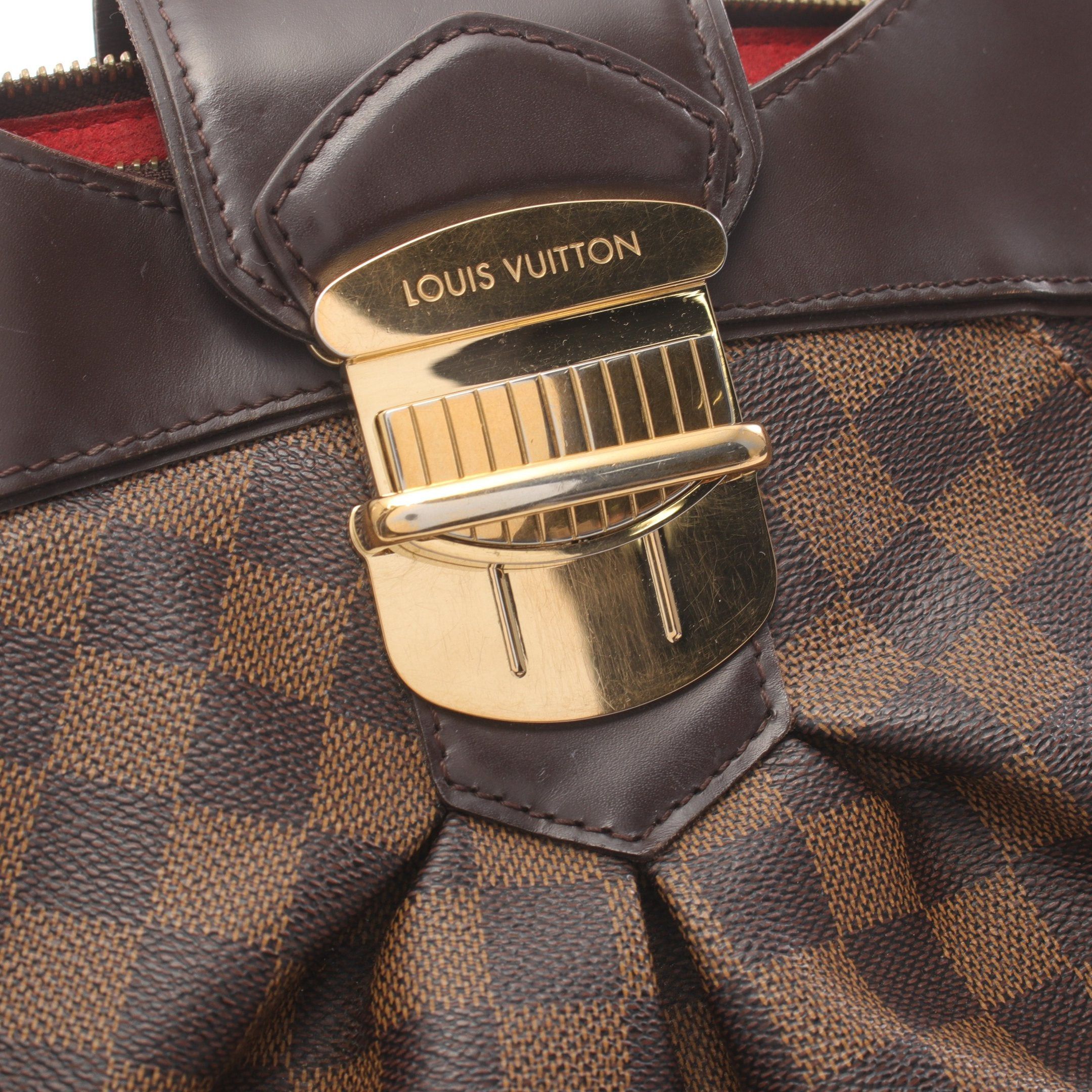 Louis Vuitton Louis Vuitton Sistina Pm Damier Ebene Handbag Leather Brown Size ONE SIZE - 10 Thumbnail