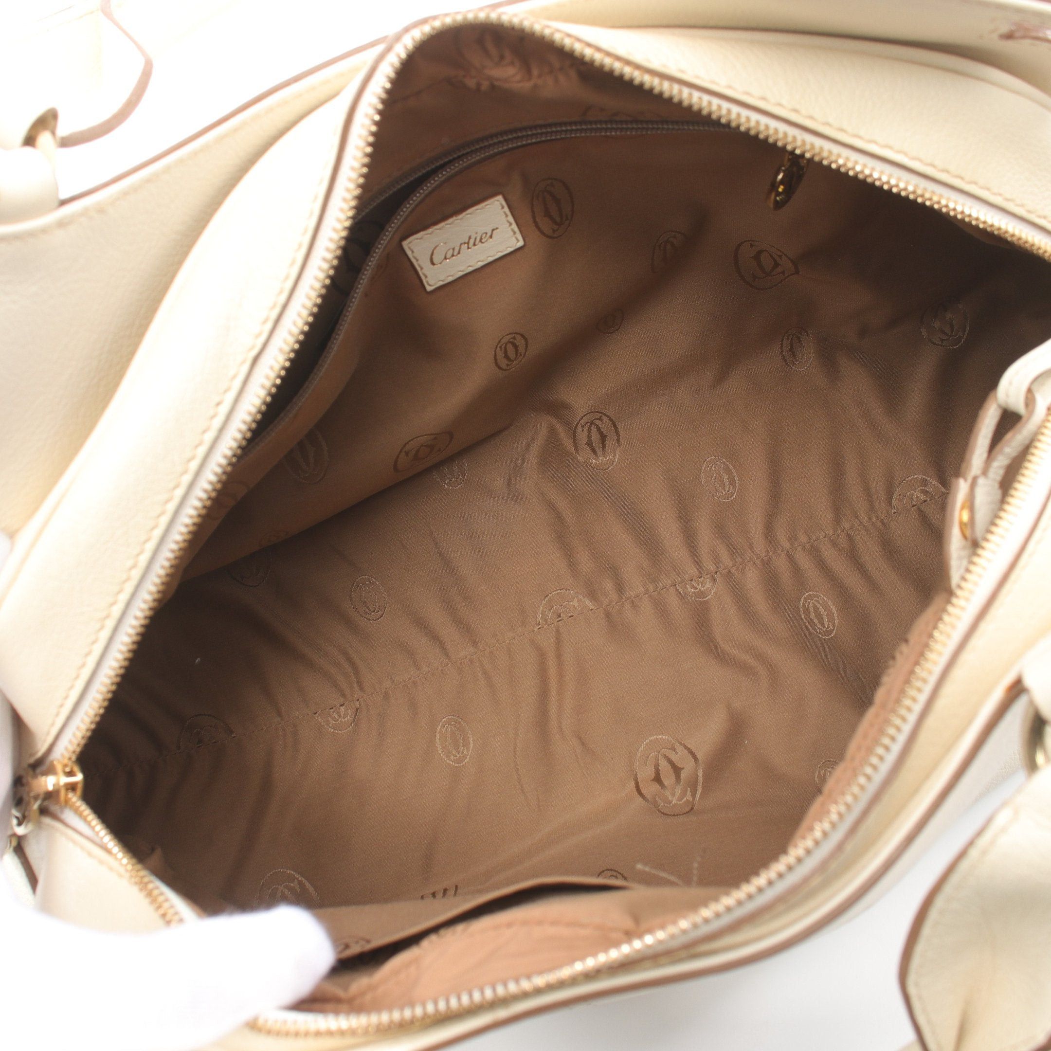 Cartier Cartier Marcello De Cartier Handbag Leather Off White Size ONE SIZE - 3 Thumbnail