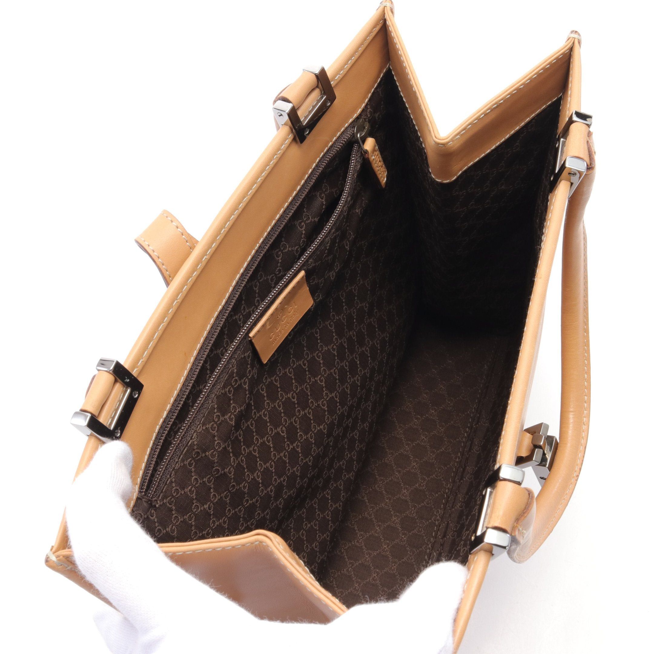 Gucci Gucci Jackie Line Handbag Leather Beige Size ONE SIZE - 3 Thumbnail