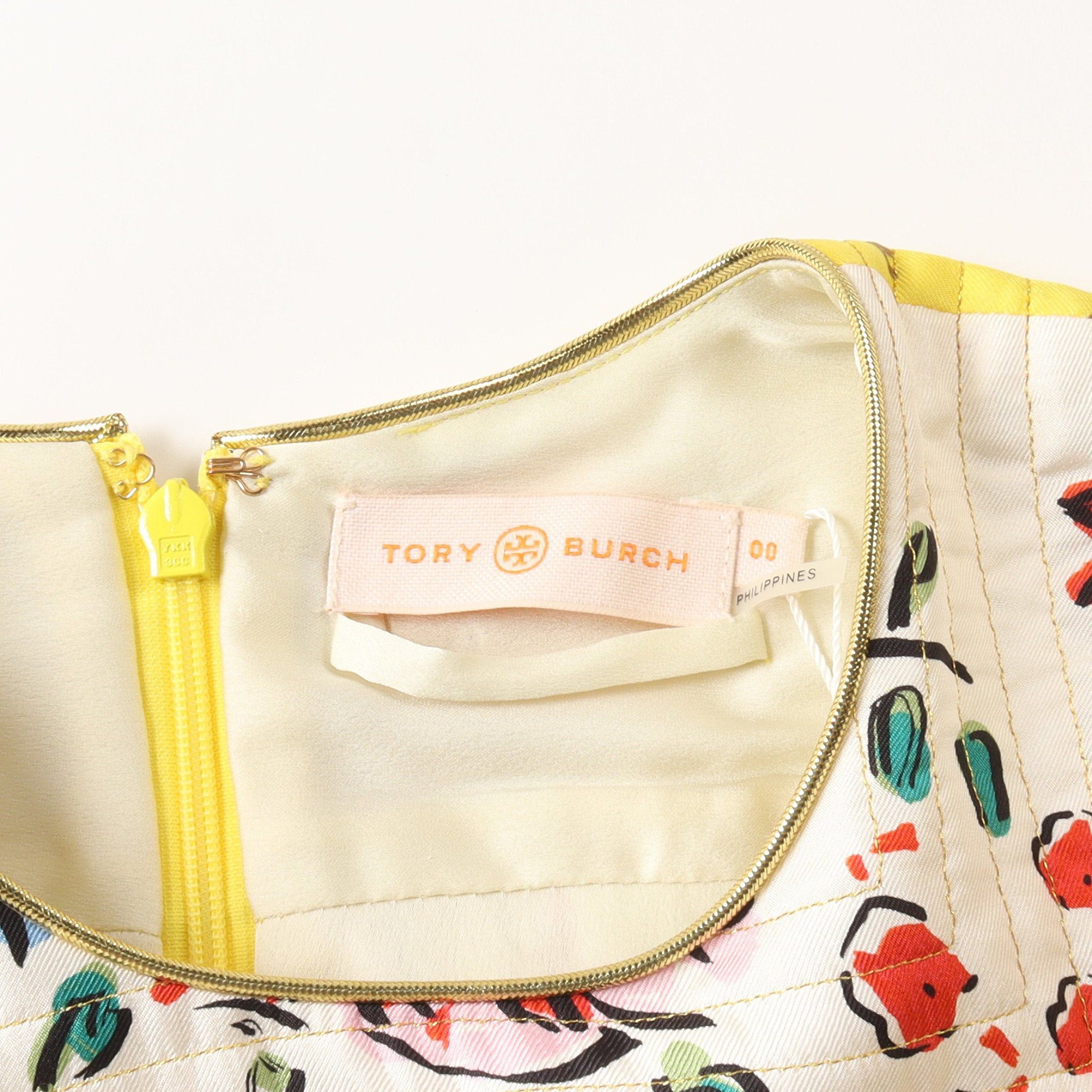 Tory Burch Tory Burch One Piece Floral Pattern Silk Yellow Multicolor Size ONE SIZE - 3 Thumbnail
