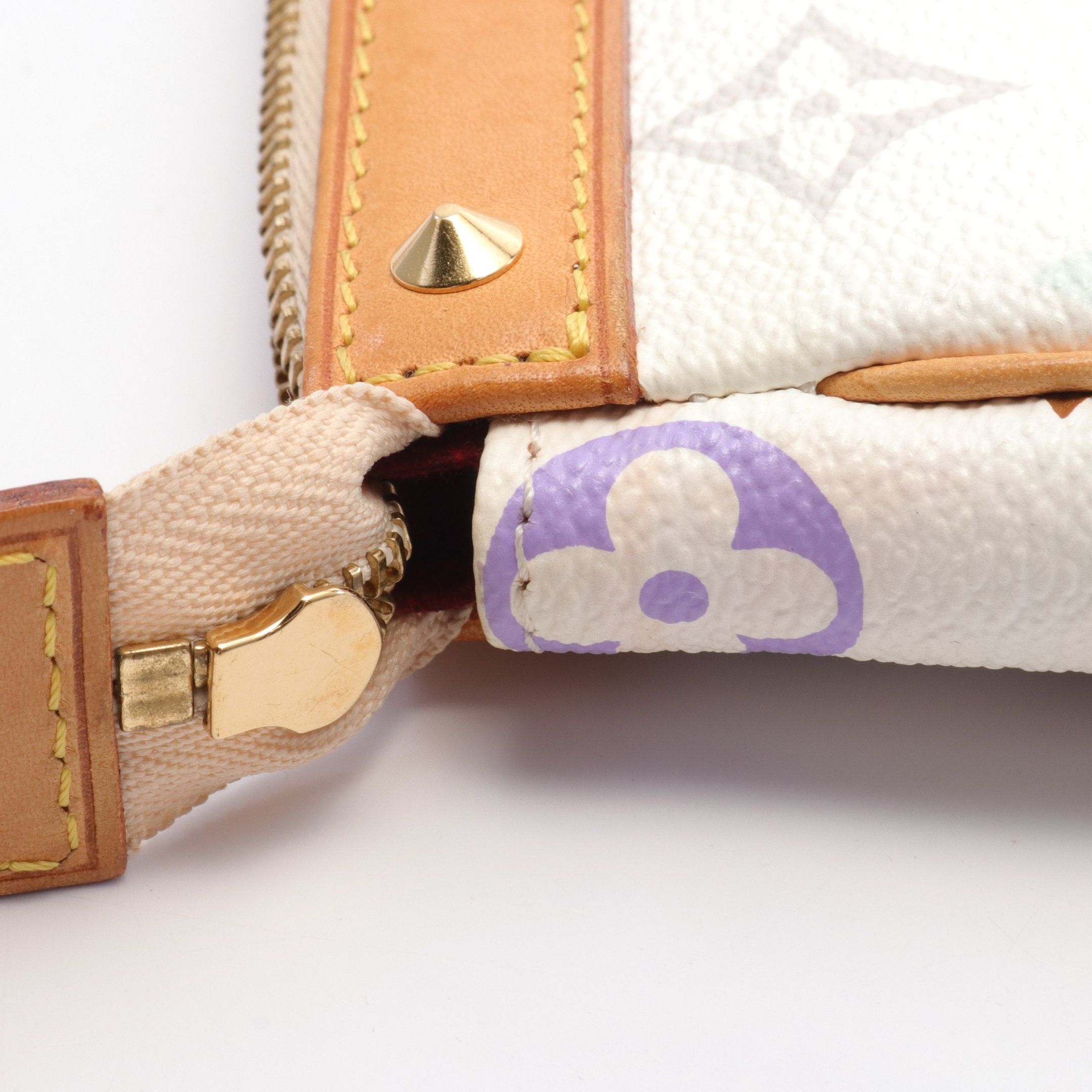 Louis Vuitton Louis Vuitton Pochette Accessoires Monogram Multicolor Bron Handbag Leather White Size ONE SIZE - 7 Thumbnail