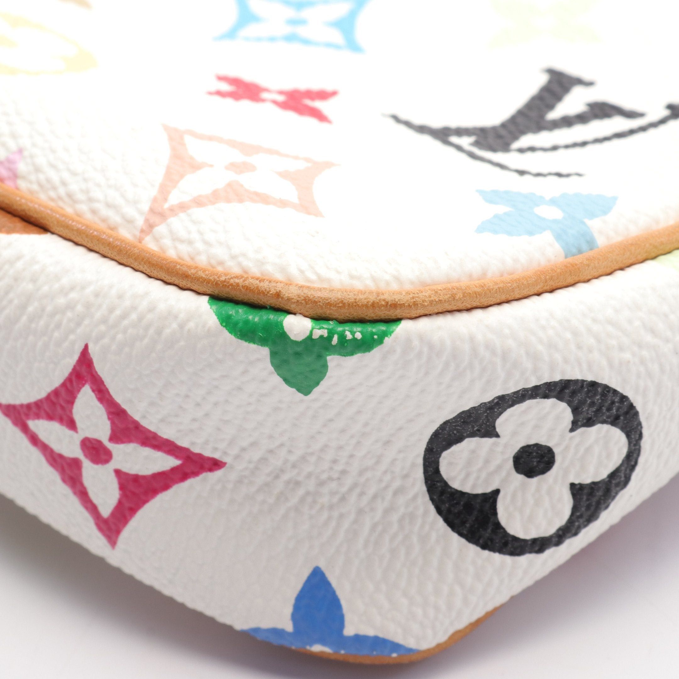 Louis Vuitton Louis Vuitton Pochette Accessoires Monogram Multicolor Bron Handbag Leather White Size ONE SIZE - 9 Thumbnail