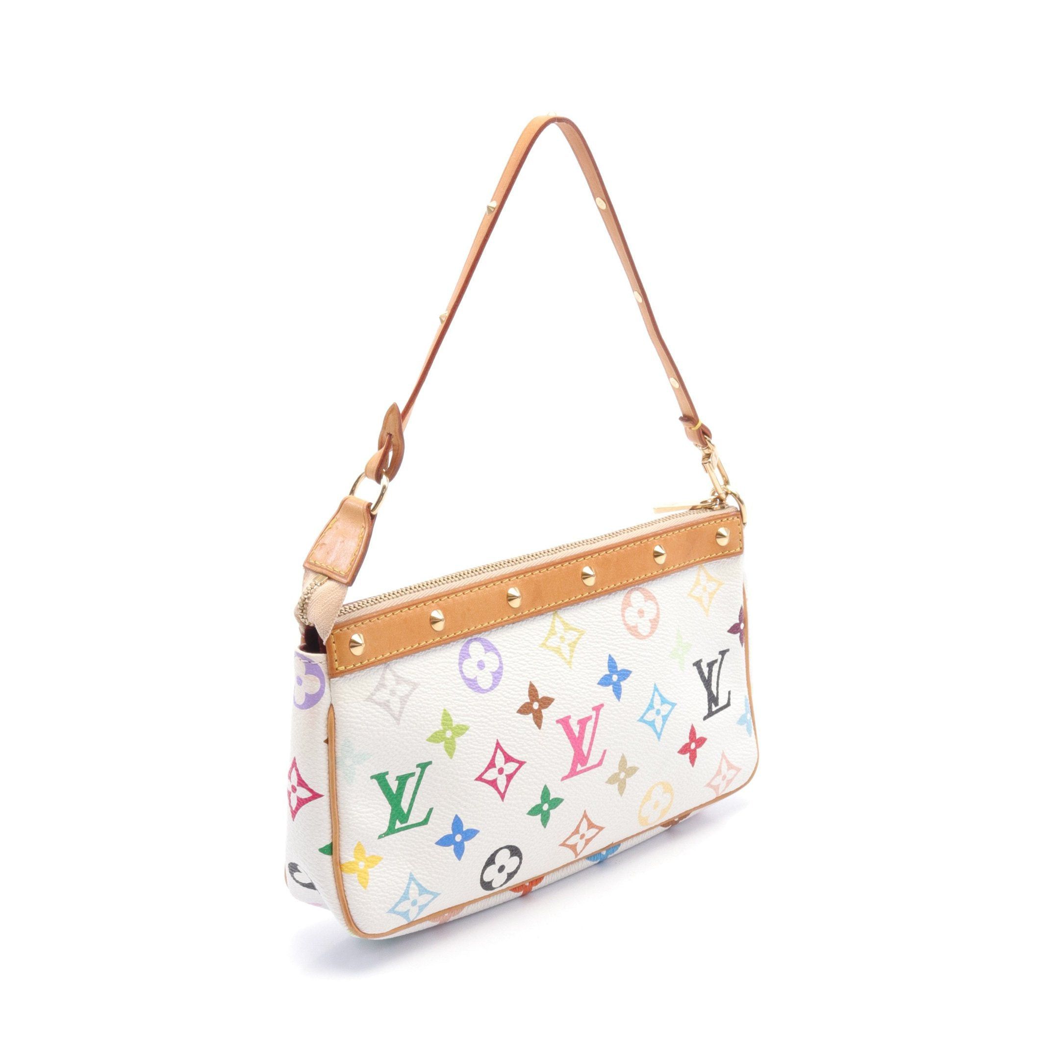 Louis Vuitton Louis Vuitton Pochette Accessoires Monogram Multicolor Bron Handbag Leather White Size ONE SIZE - 2 Thumbnail